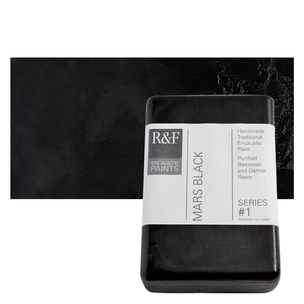R&F Encaustic Paint Block - Mars Black, 333 ml block