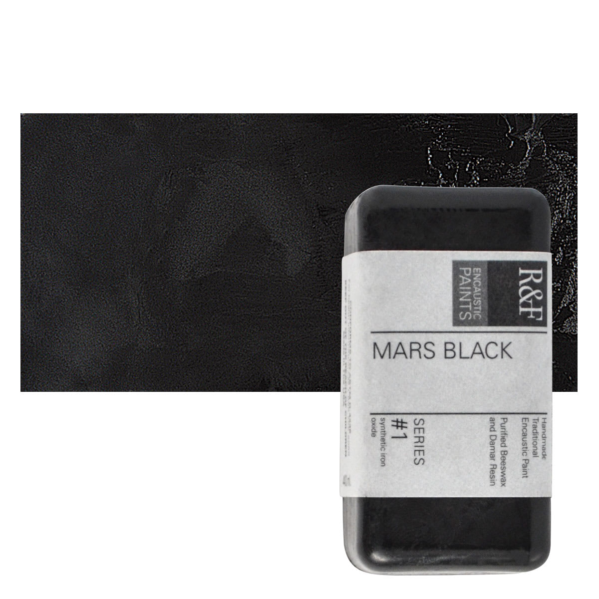 R&F Encaustic Paint Block - Mars Black, 40 ml block