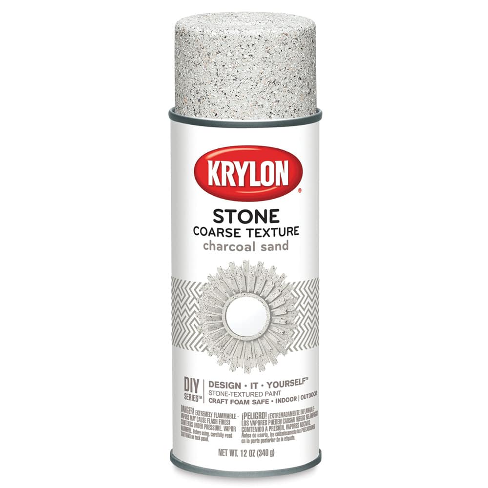 Krylon Coarse Stone Textured Finish Charcoal Sand 12 oz Aerosol (K18202)