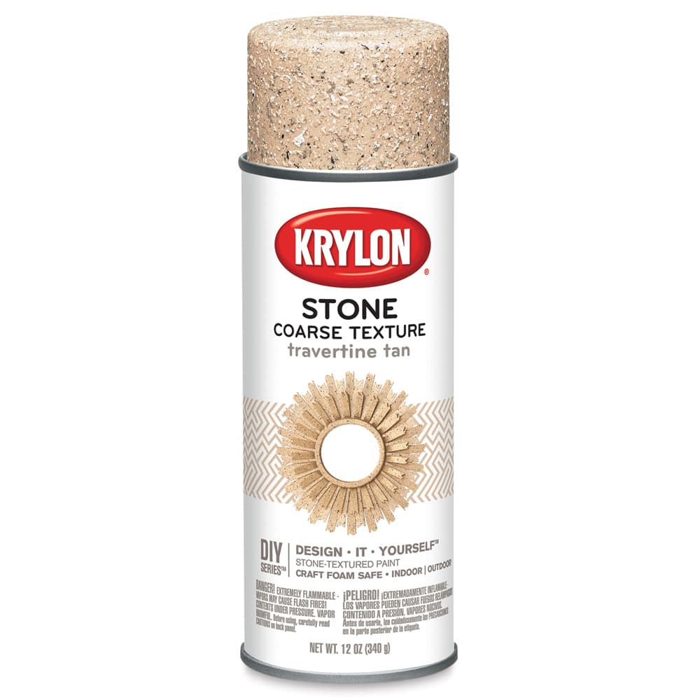 Krylon Coarse Stone Textured Finish Travertine Tan 12 oz Aerosol (K18203)