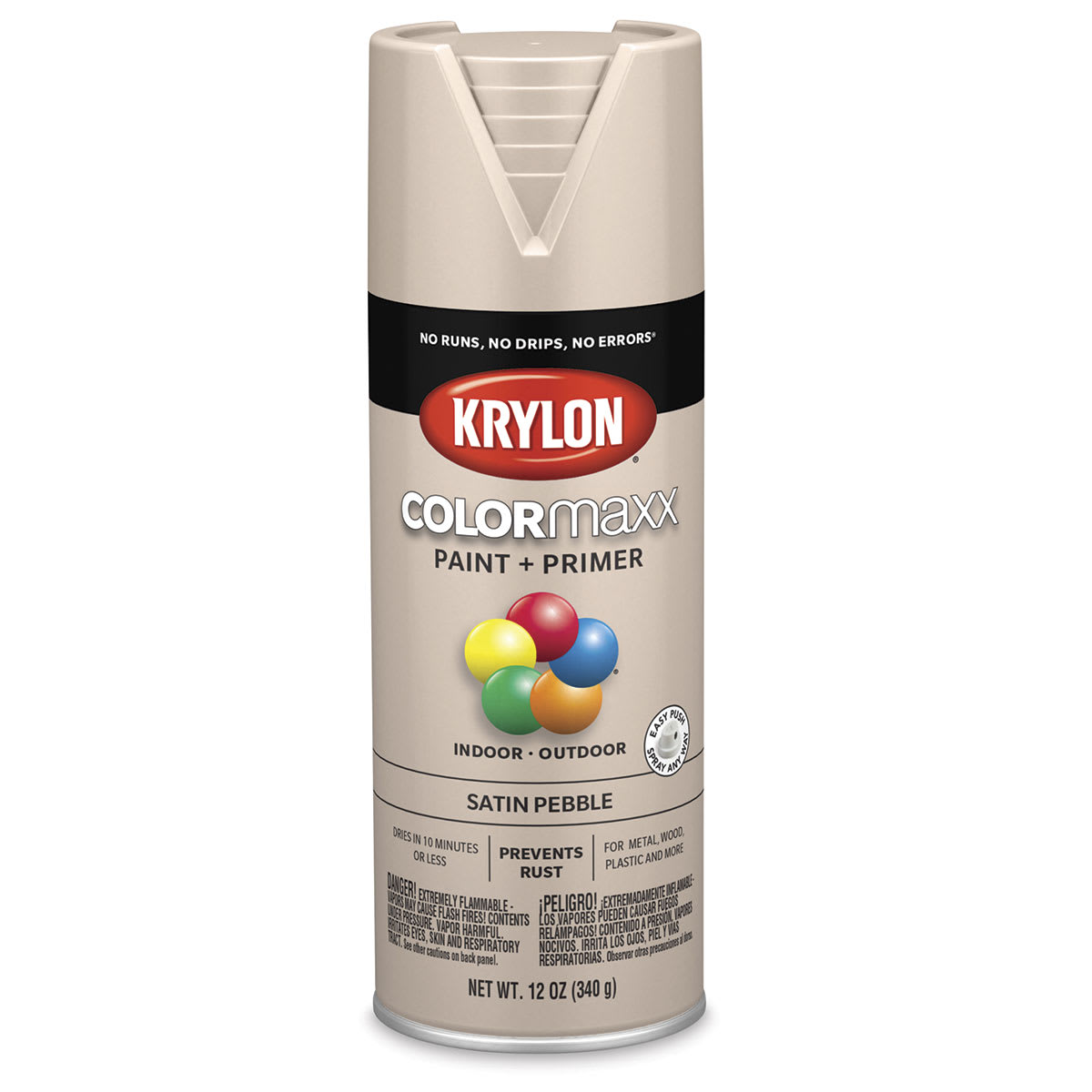 Krylon COLORmaxx Satin Pebble Gray Spray Paint and Primer (K05572007)