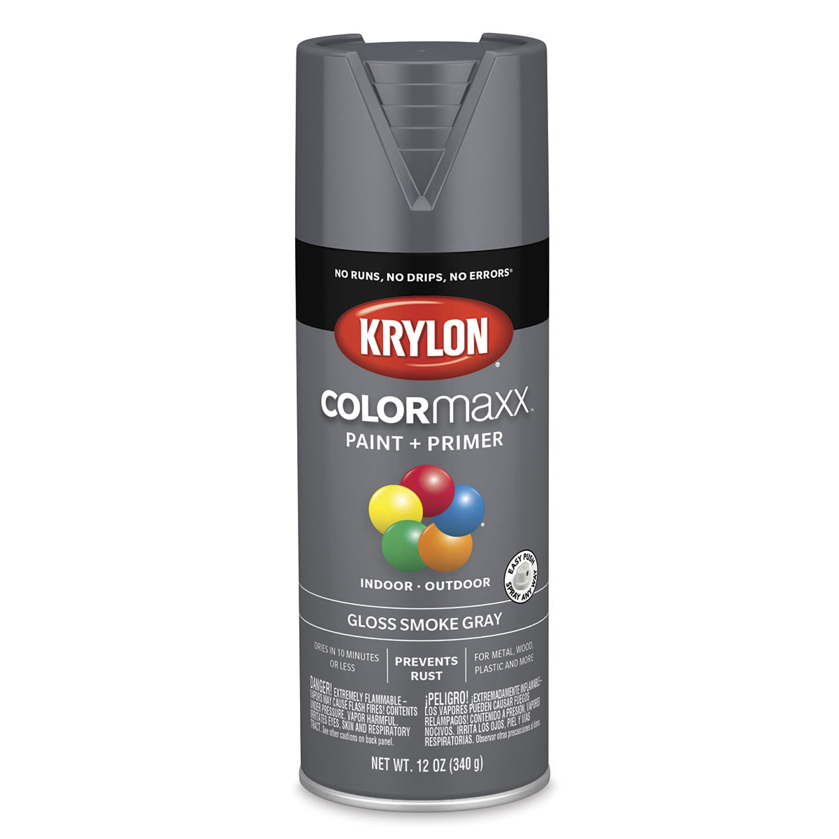 12 Oz K05539007 Smoke Gray COLORmaxx Paint & Primer Spray Paint, Gloss