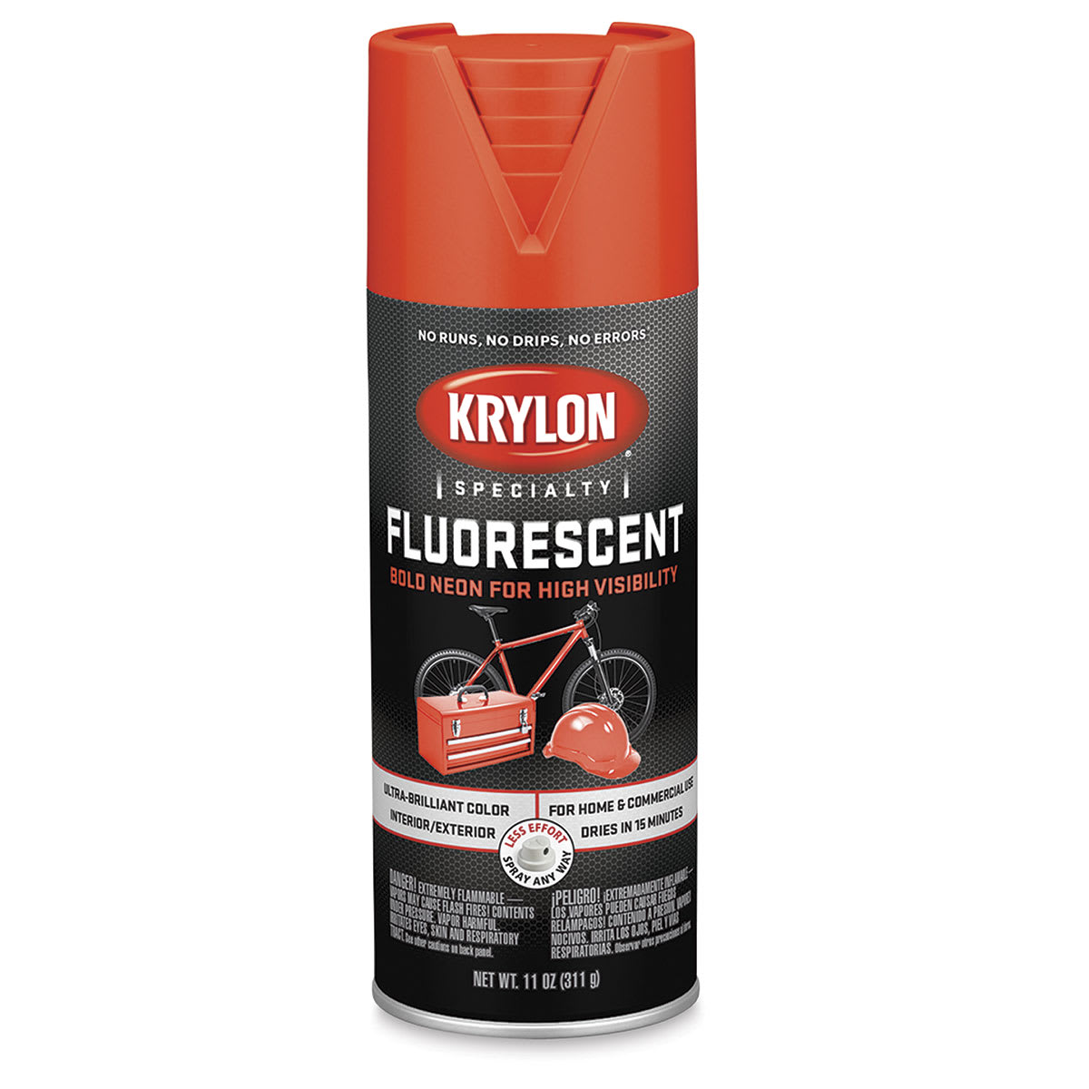 Krylon Fluorescent Spray Paint - Fluorescent Red-Orange, 12 oz can