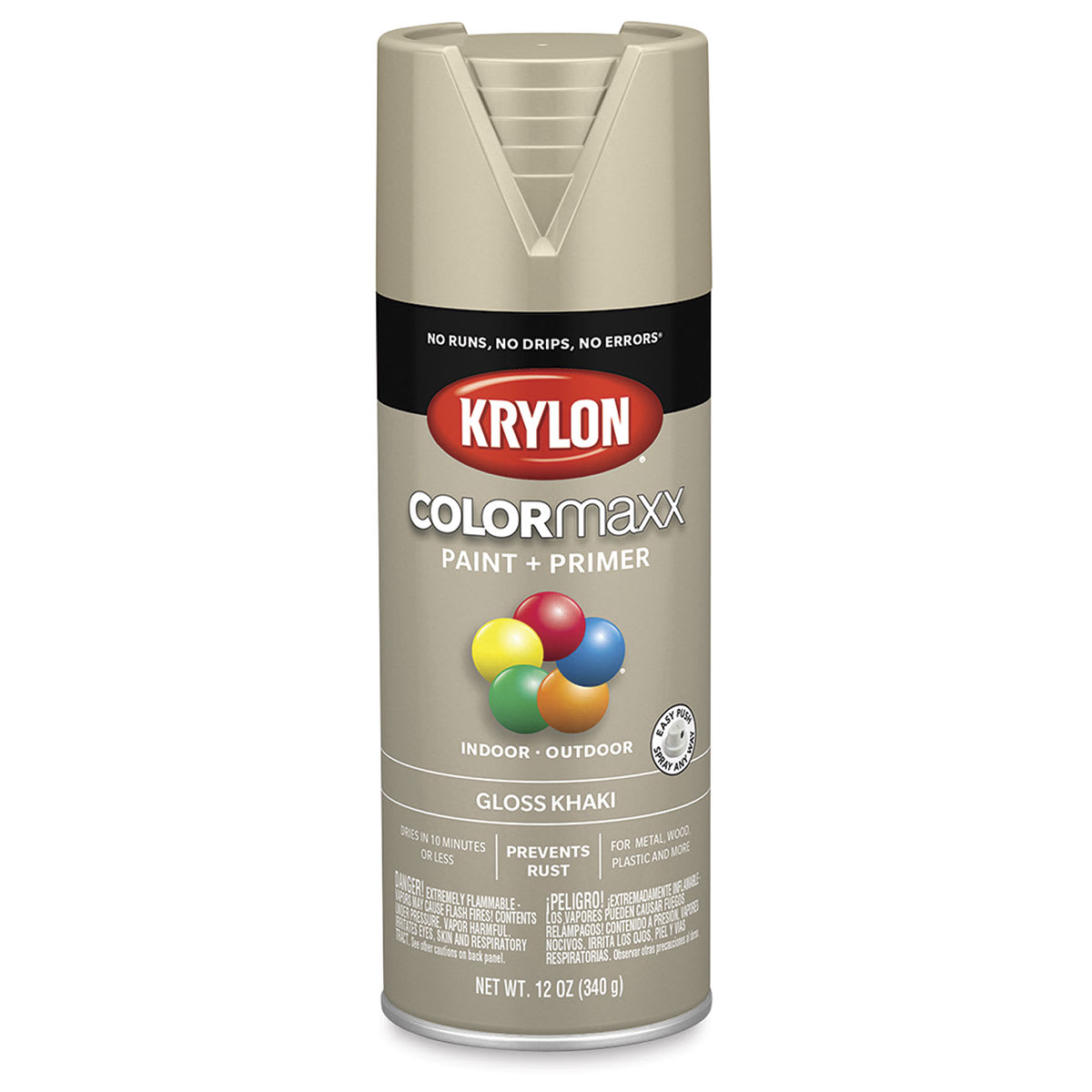 Krylon COLORmaxx Gloss Khaki Spray Paint and Primer (K05526007)