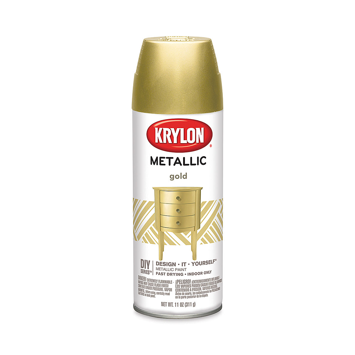 Spray Paint, Gold Metallic, Metallic, Solvent, 11 oz