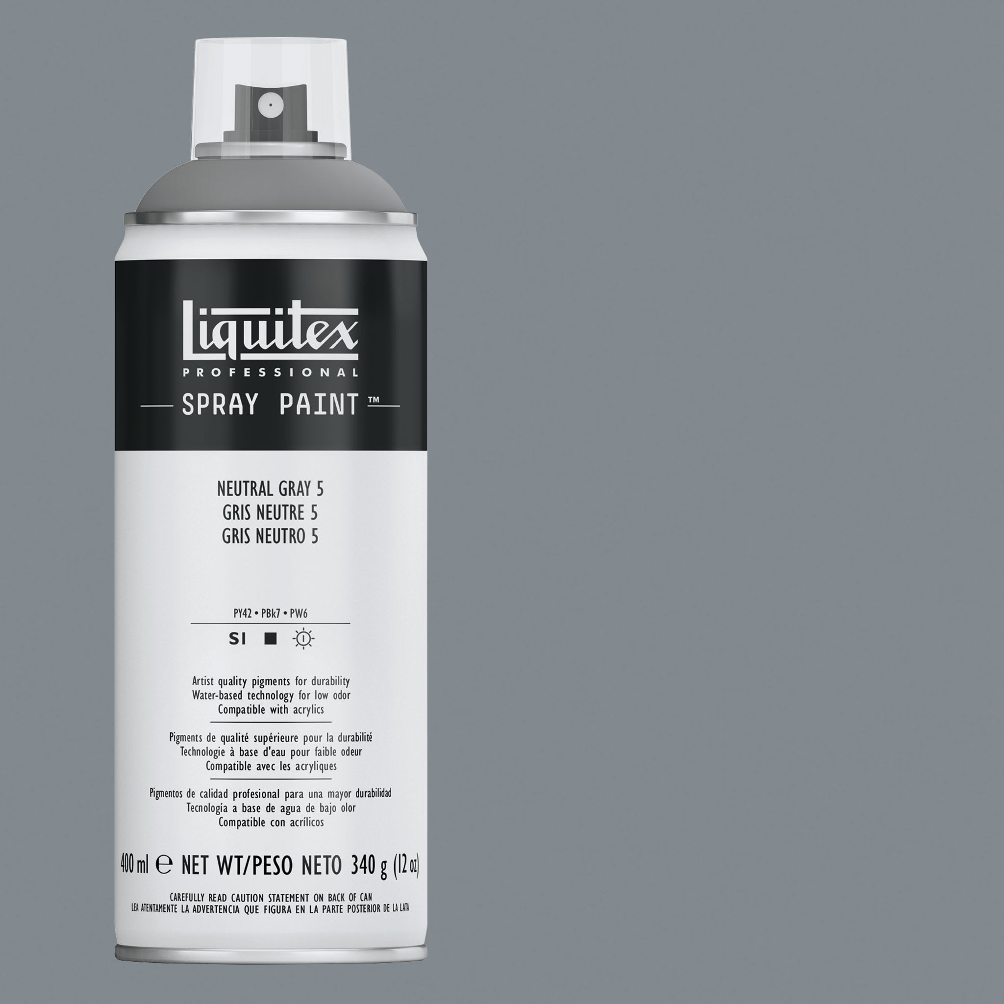 Liquitex Professional Spray Paint - Neutral Gray 5, 400 ml can