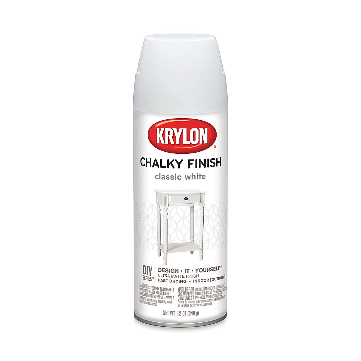 Krylon Chalky Finish Paint Classic White 12 oz Aerosol (K04101007)