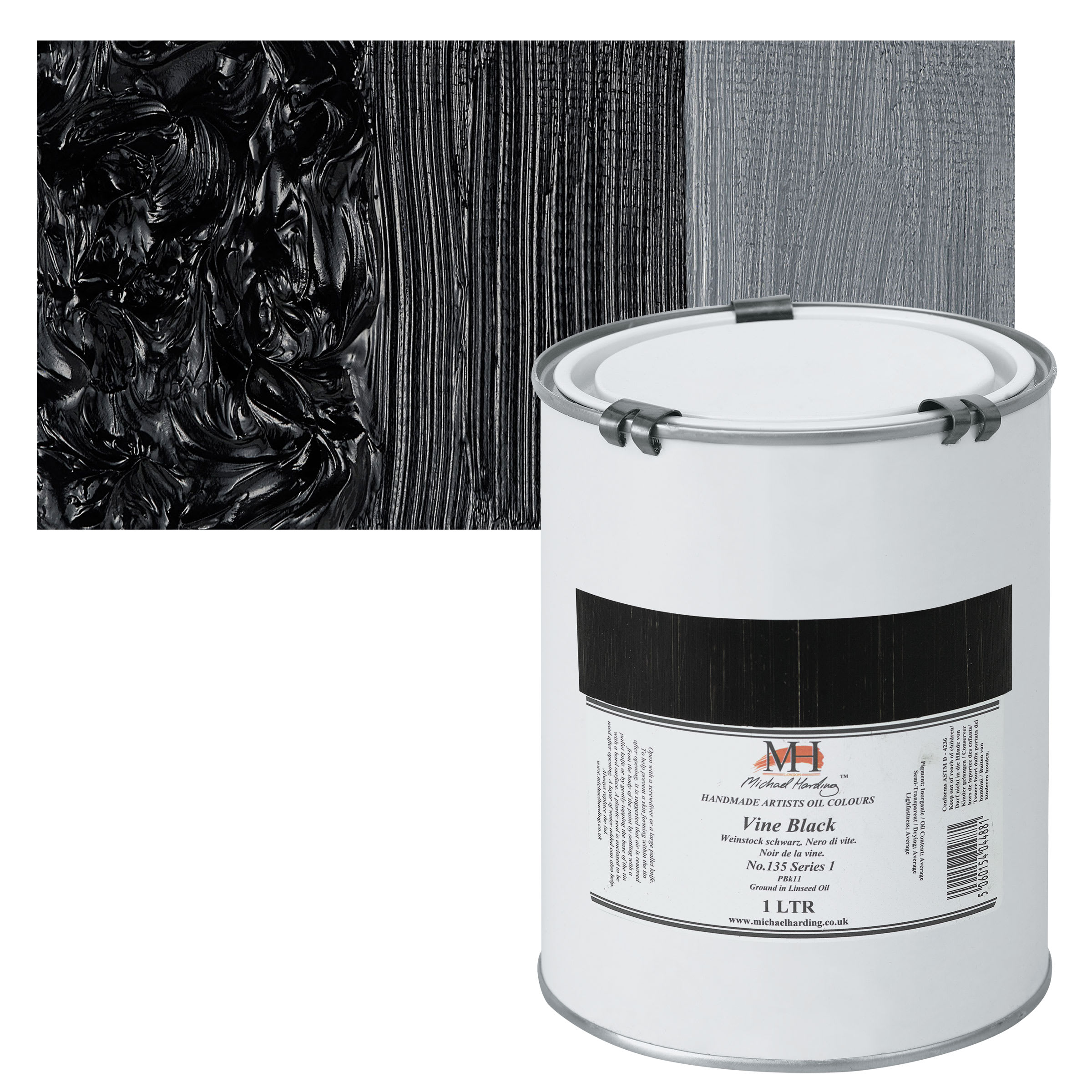Michael Harding Artists Oil Color - Vine Black, 1 Liter