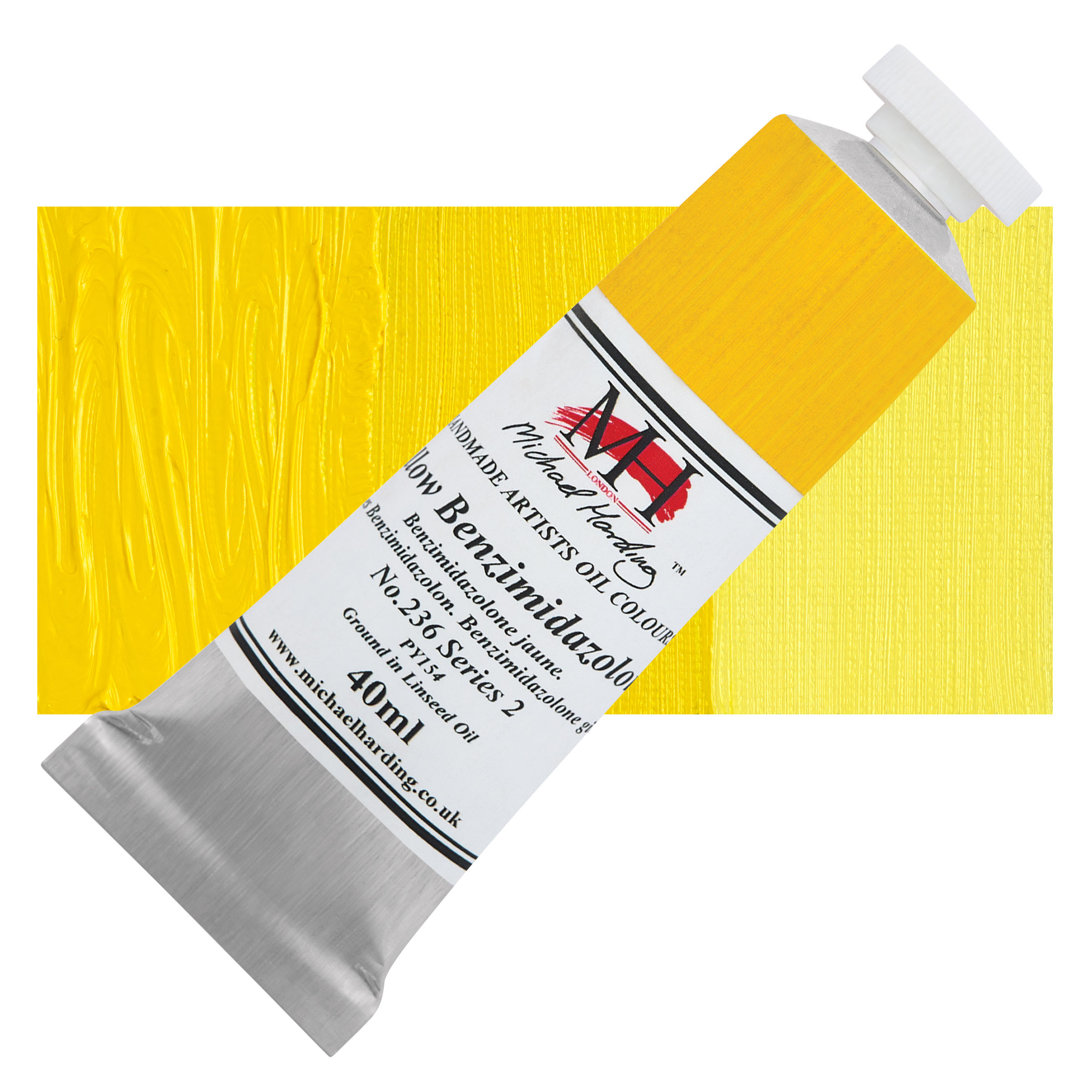 Michael Harding Artists Oil Color - Yellow Benzimidazolone, 40 ml tube