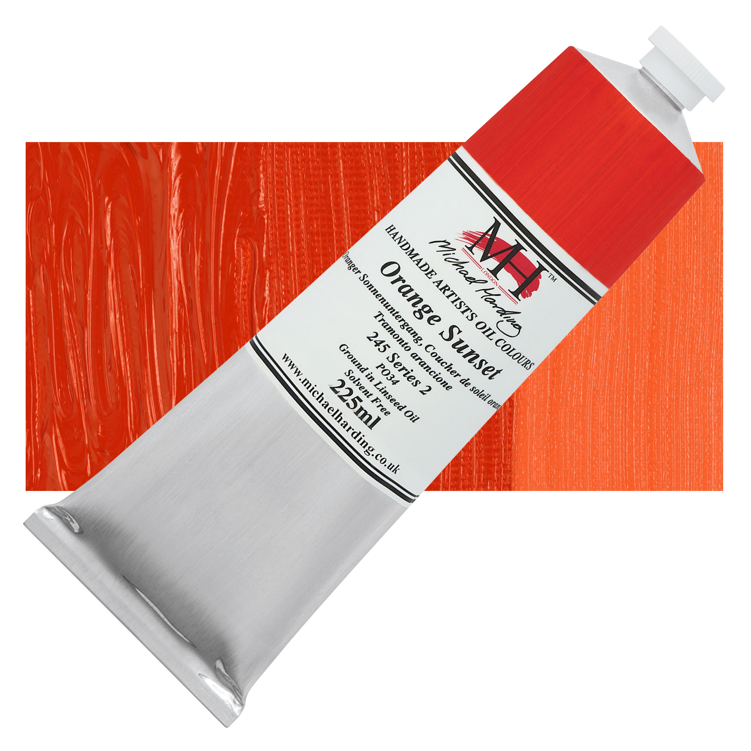 Michael Harding Artists Oil Color - Orange Sunset, 225 ml tube