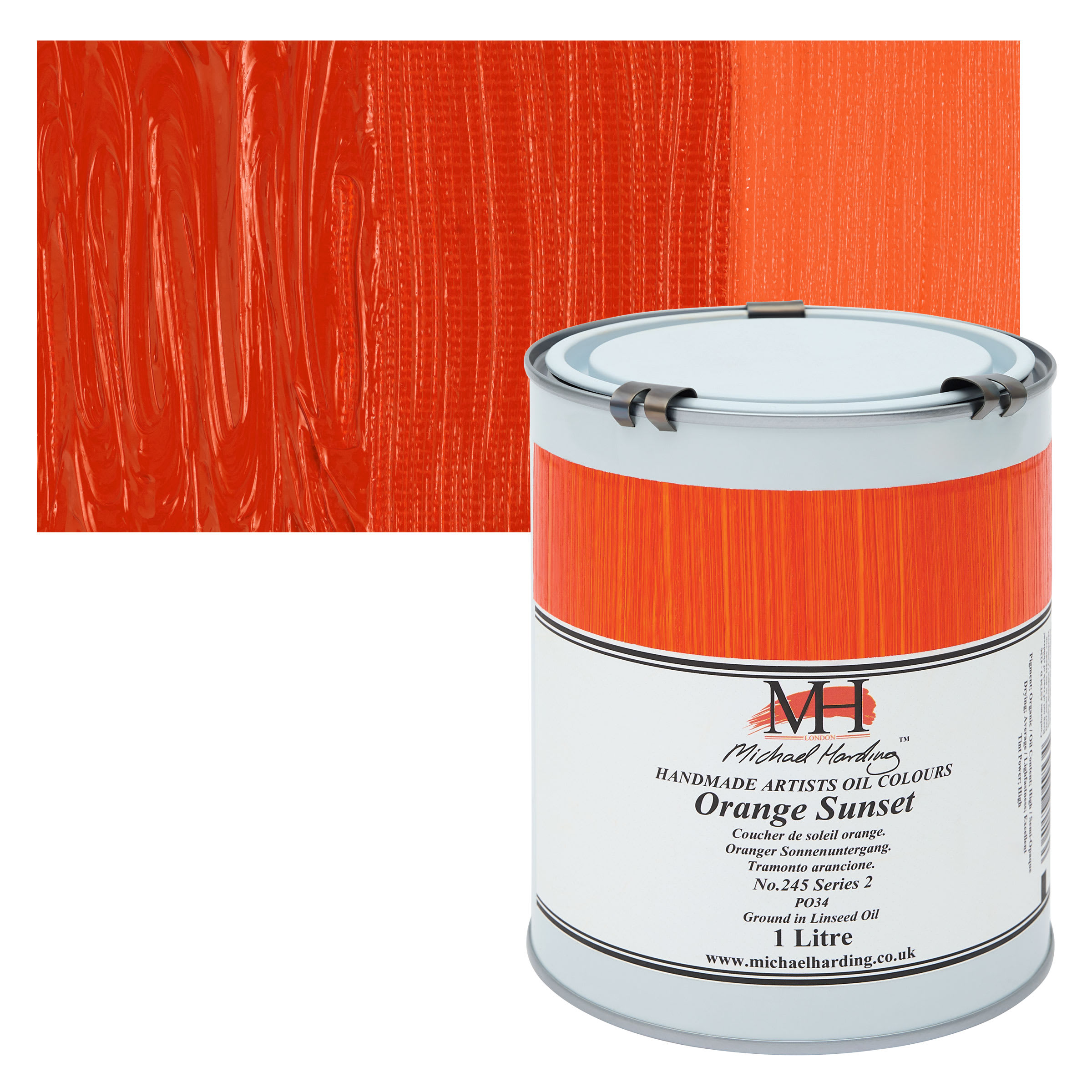 Michael Harding Artists Oil Color - Orange Sunset, 1 Liter