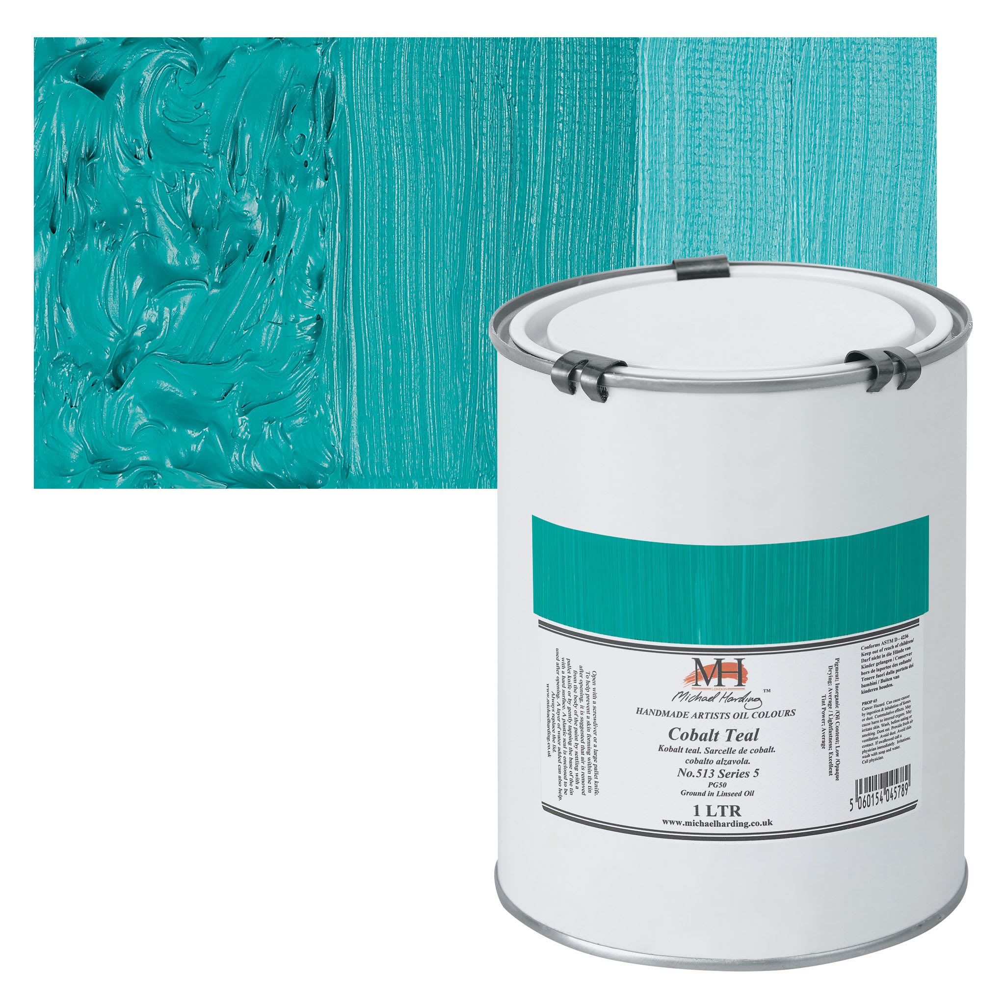 Michael Harding Artists Oil Color - Cobalt Teal, 1 Liter