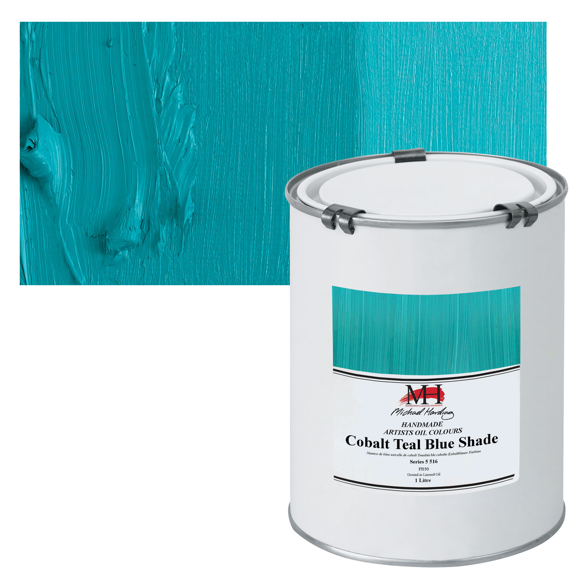 Michael Harding Artists Oil Color - Cobalt Teal Blue Shade, 1 Liter