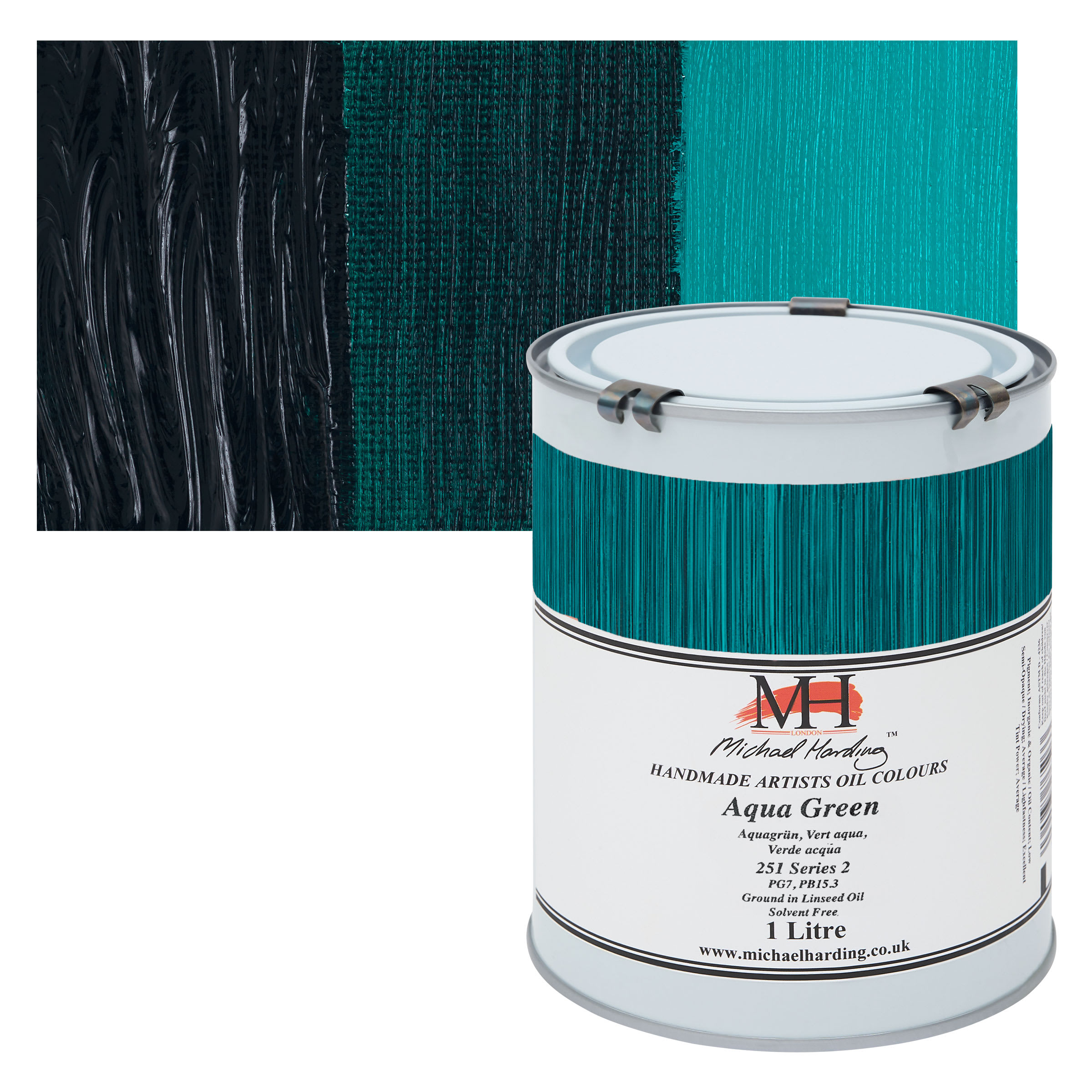 Michael Harding Artists Oil Color - Aqua Green, 1 Liter