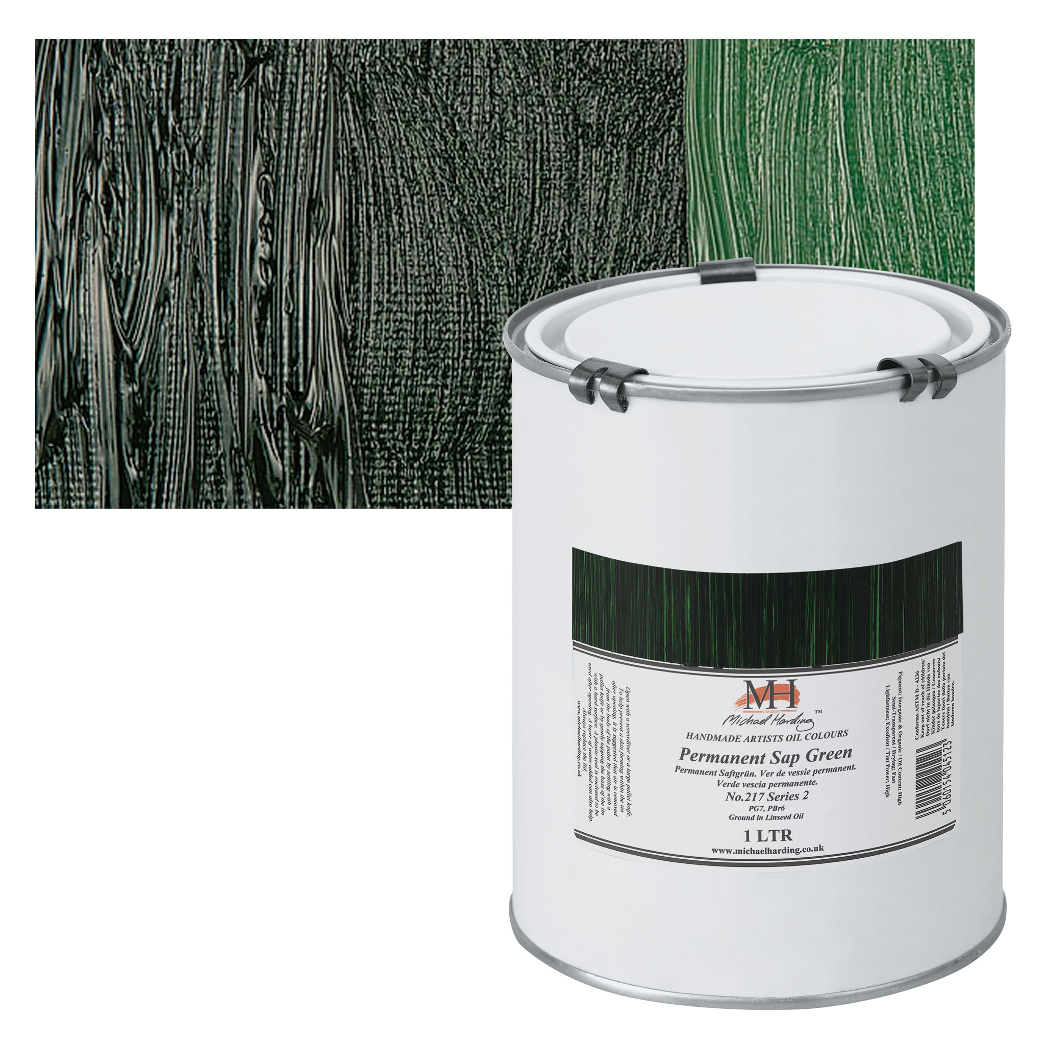 Michael Harding Artists Oil Color - Permanent Sap Green, 1 Liter