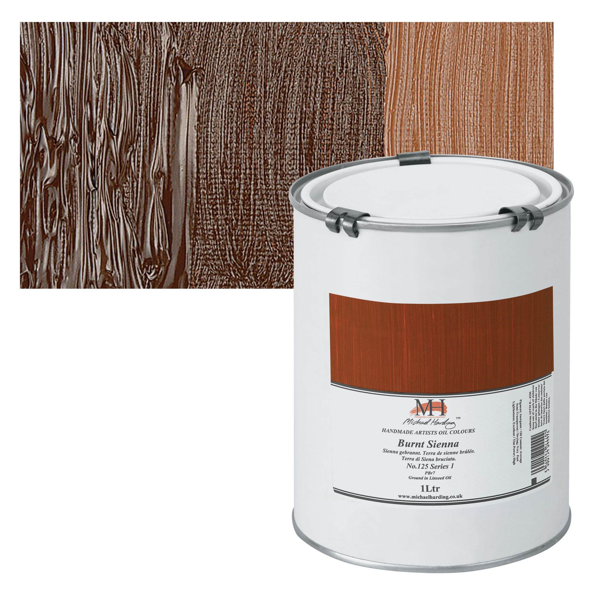 Michael Harding Artists Oil Color - Burnt Sienna, 1 Liter