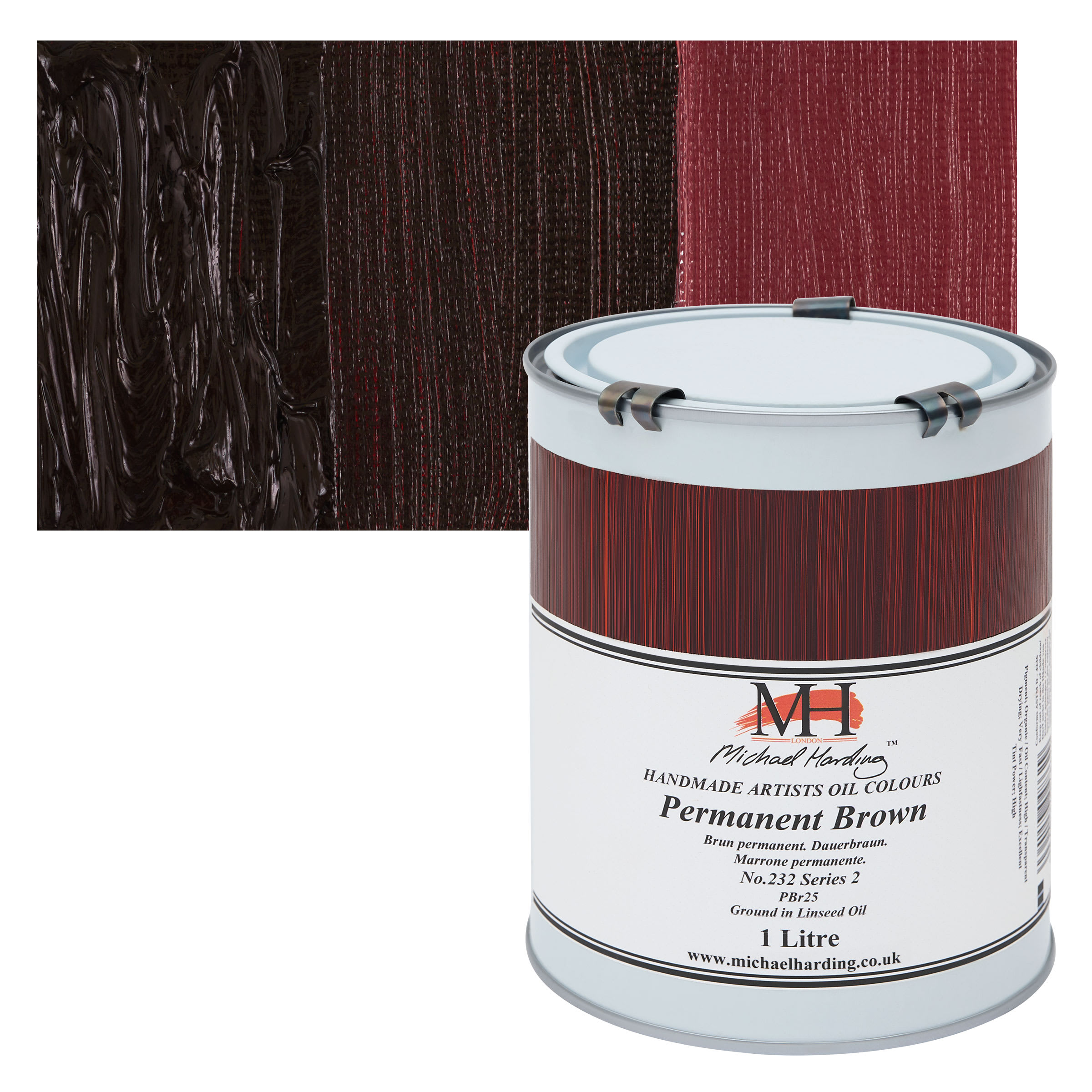 Michael Harding Artists Oil Color - Permanent Brown, 1 Liter