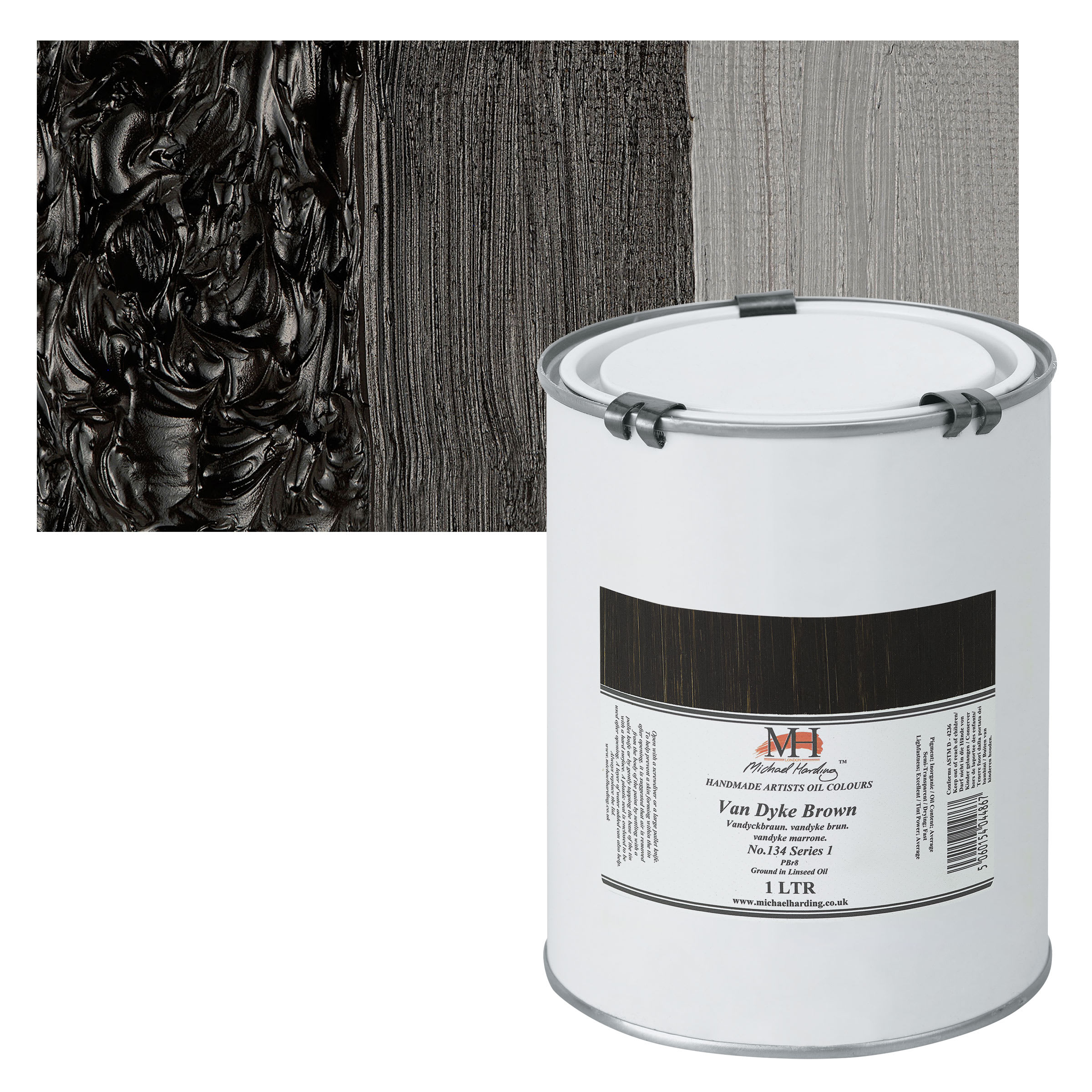 Michael Harding Artists Oil Color - Van Dyke Brown, 1 Liter
