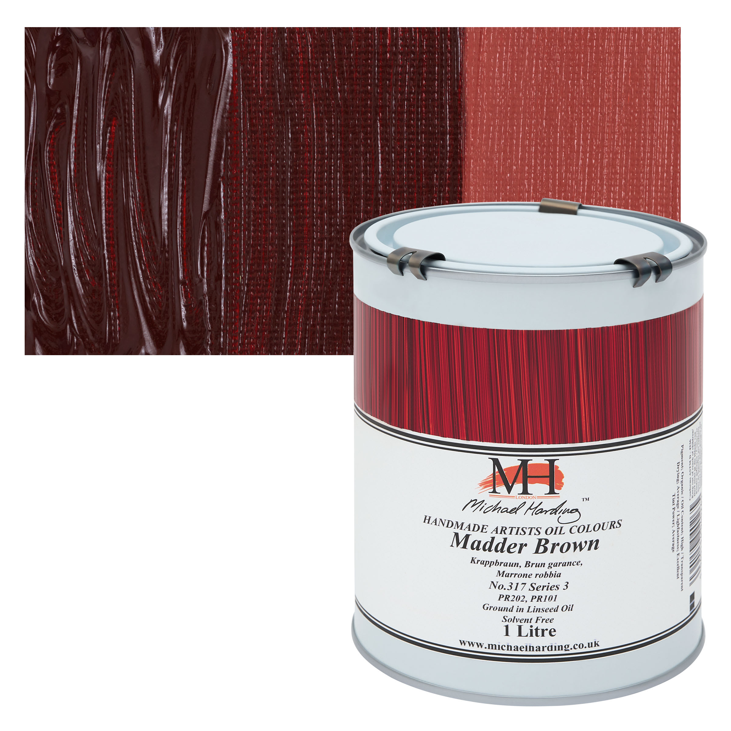 Michael Harding Artists Oil Color - Madder Brown, 1 Liter