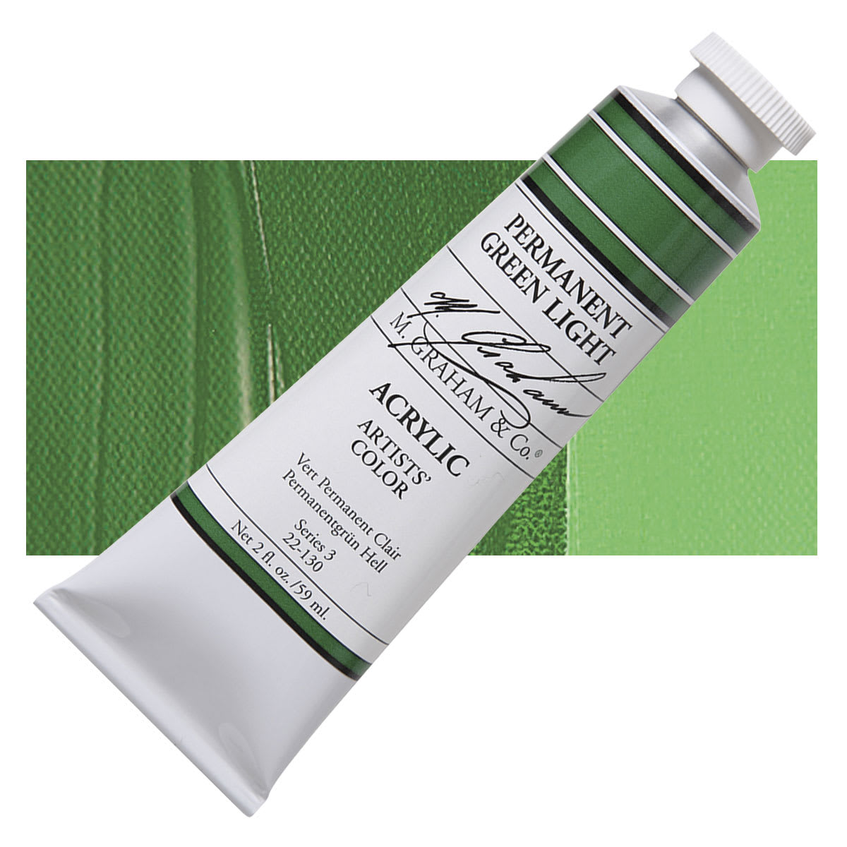 M. Graham Artists' Acrylics - Permanent Green Light, 2 oz tube