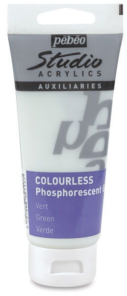 Pebeo High Viscosity Studio Acrylic - Phosphorous Gel, Colorless Green, 100 ml tube