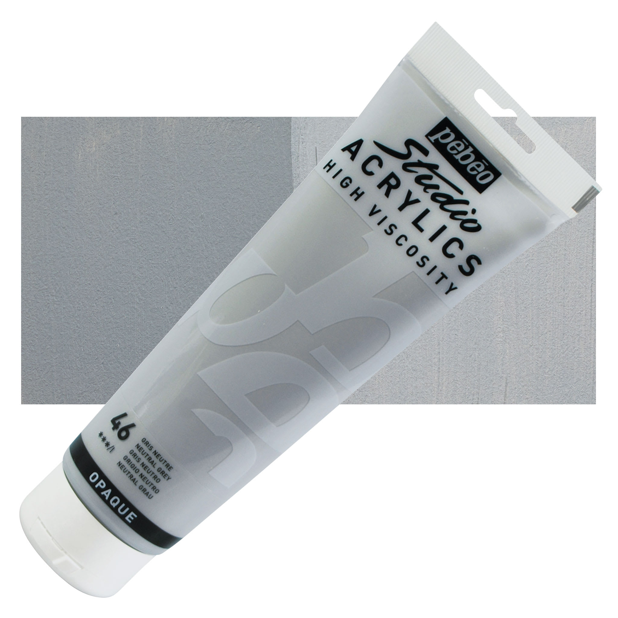 Pebeo High Viscosity Acrylics - Neutral Grey, 250 ml, Tube