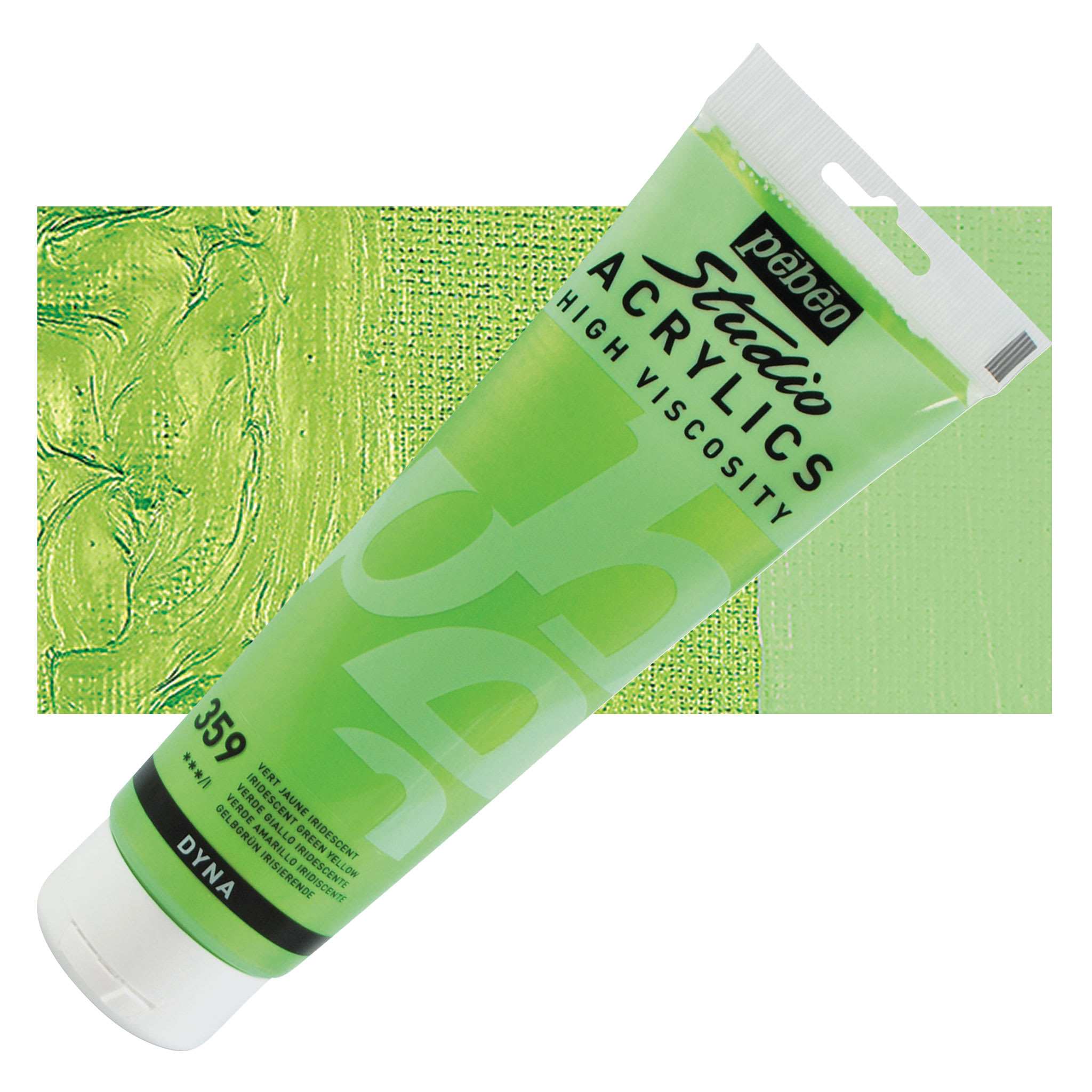 Pebeo High Viscosity Acrylics - Iridescent Green/Yellow, 250 ml, Tube