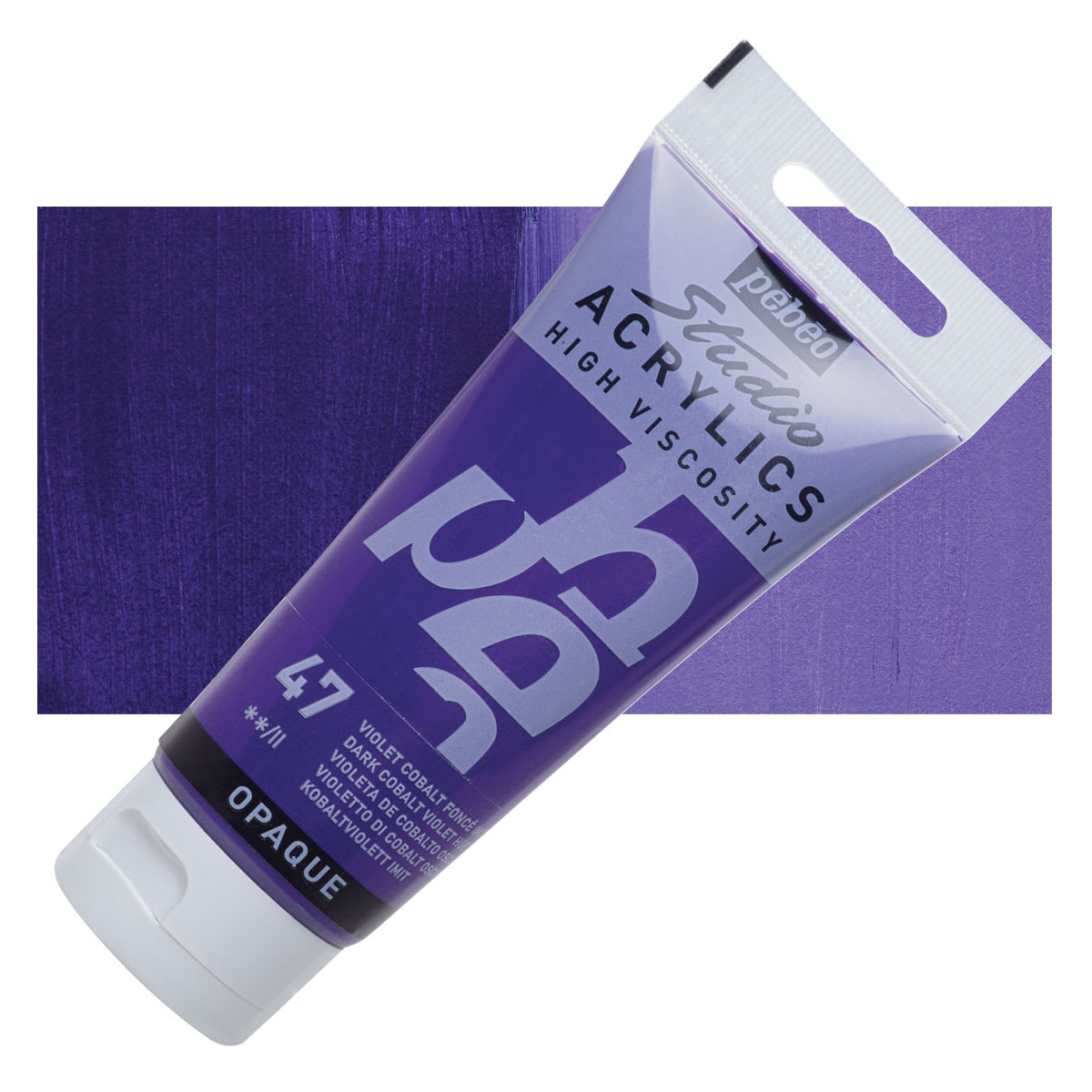 Pebeo High Viscosity Acrylics - Dark Cobalt Violet Hue, 100 ml tube