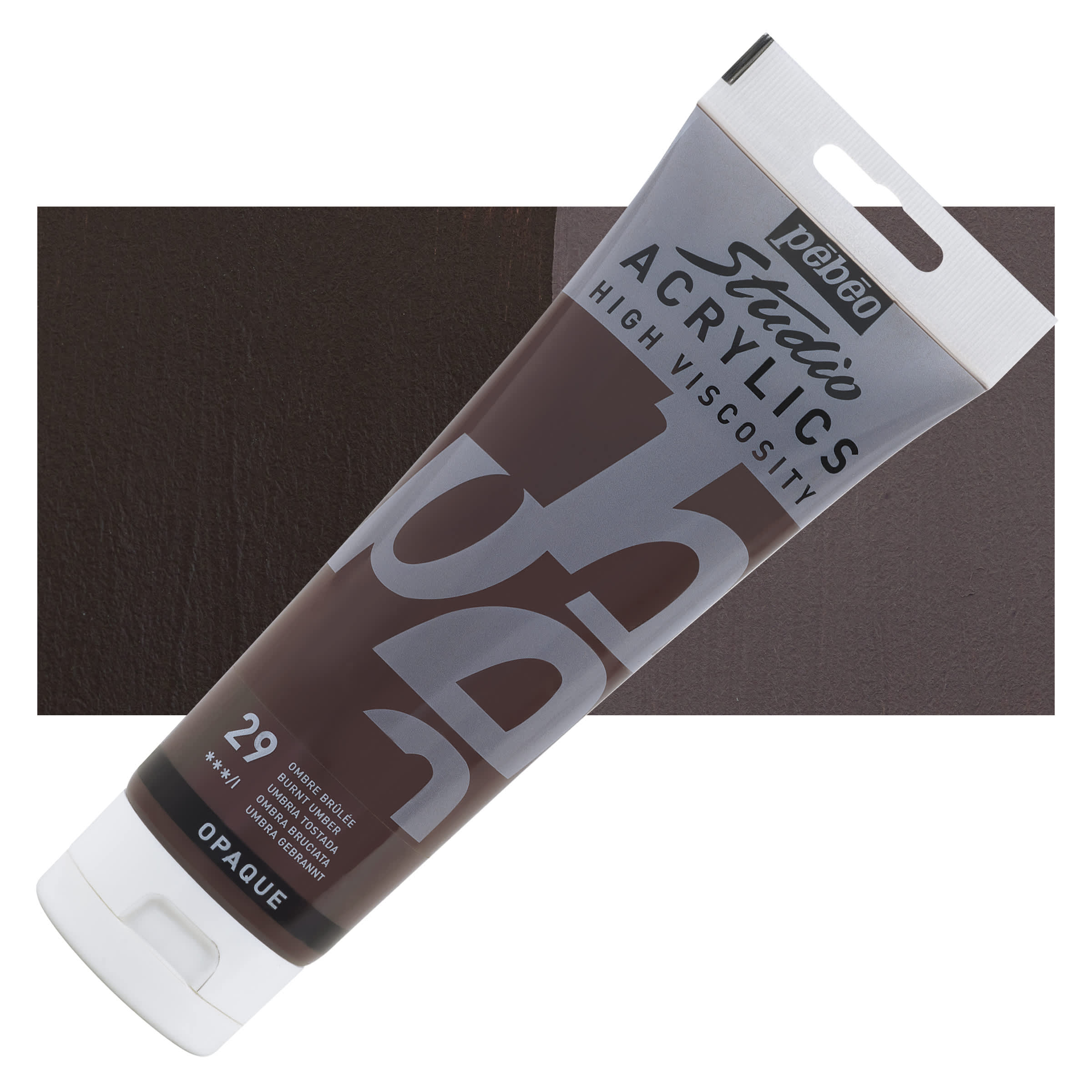 Pebeo High Viscosity Acrylics - Burnt Umber, 250 ml Tube
