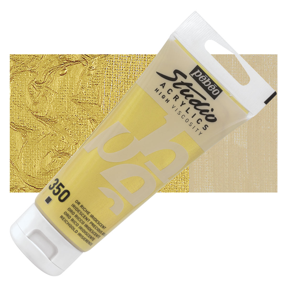 Pebeo High Viscosity Acrylics - Iridescent Precious Gold, 100 ml tube