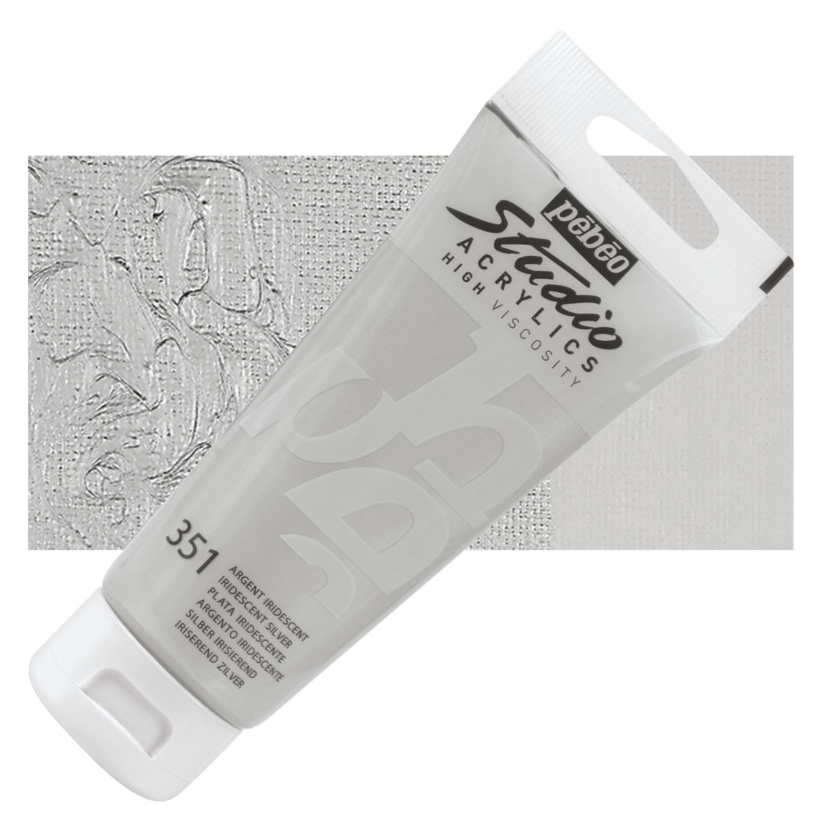 Pebeo High Viscosity Acrylics - Iridescent Silver, 100 ml tube