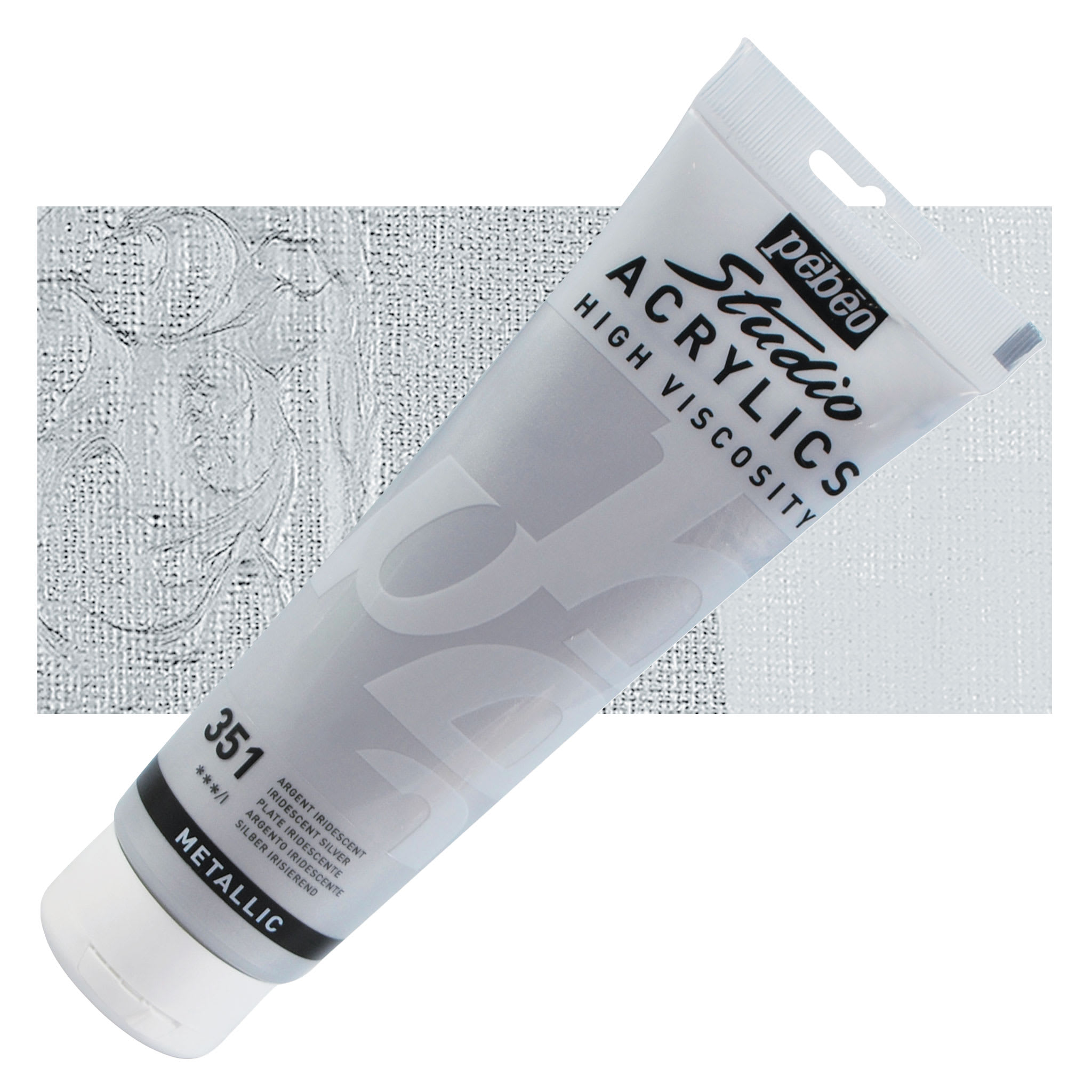 Pebeo High Viscosity Acrylics - Silver, 250 ml, Tube