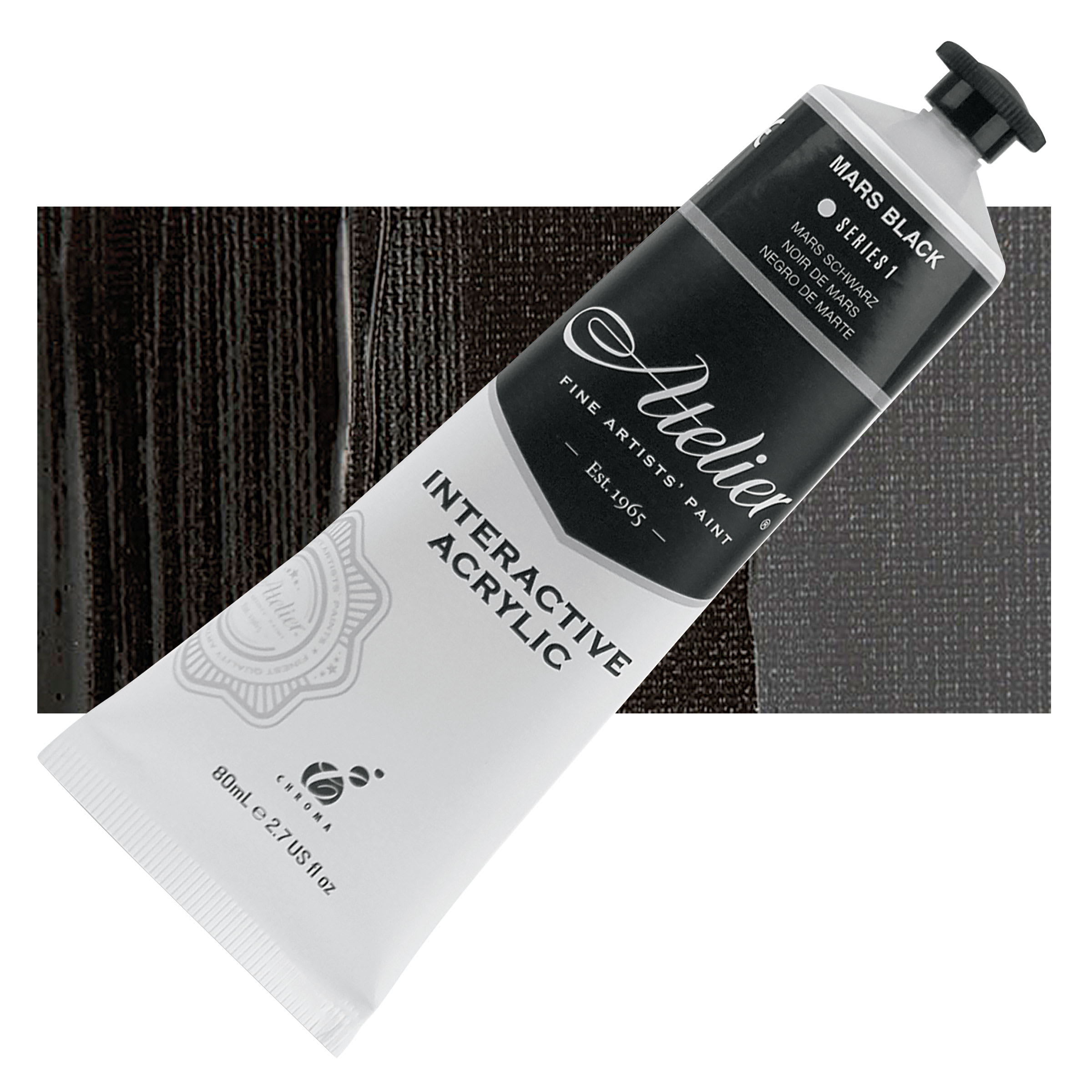 Chroma Atelier Interactive Artists' Acrylics - Mars Black, 80 ml tube