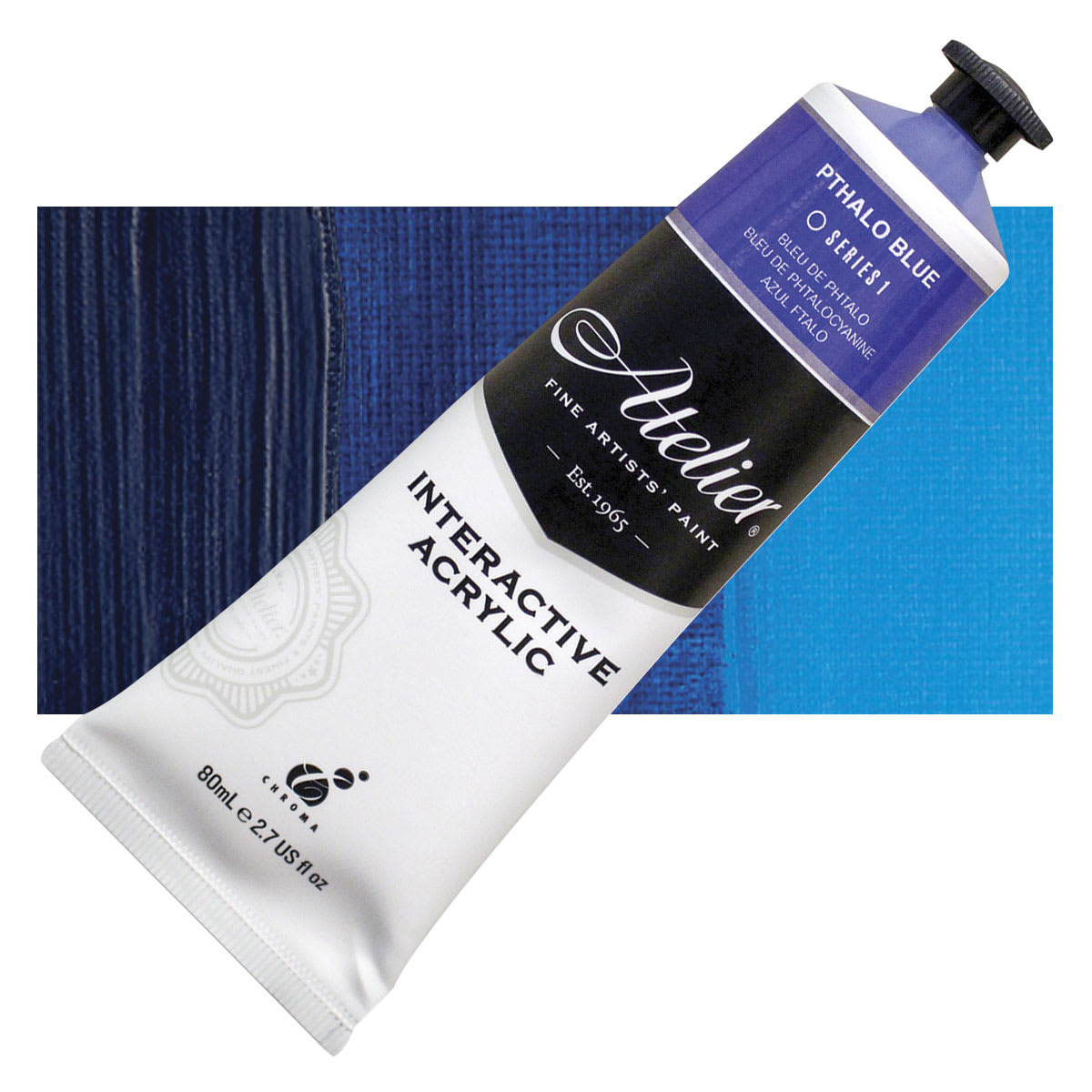 Chroma Atelier Interactive Artists' Acrylics - Pthalo Blue, 80 ml tube