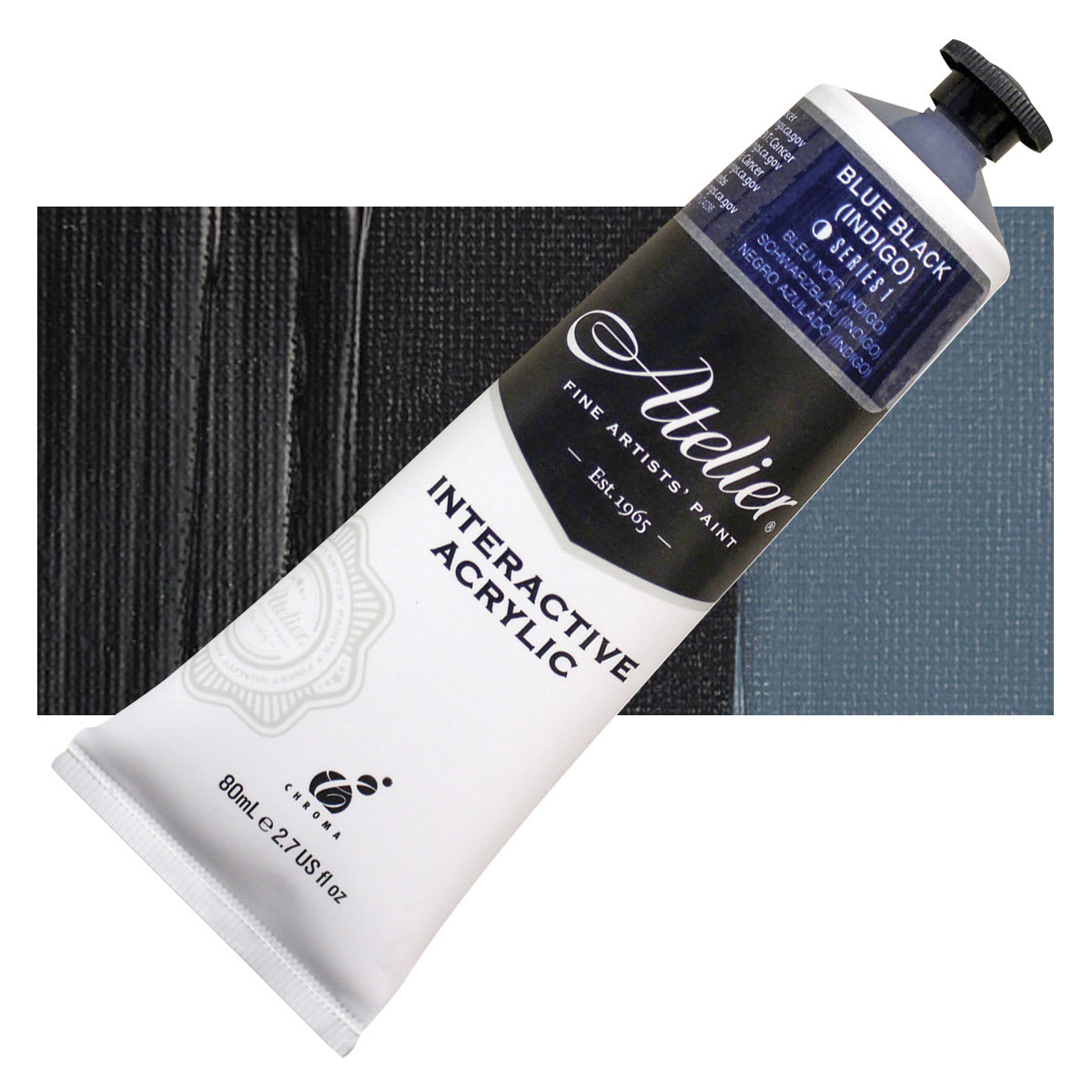 Chroma Atelier Interactive Artists' Acrylics - Blue Black (Indigo), 80 ml tube