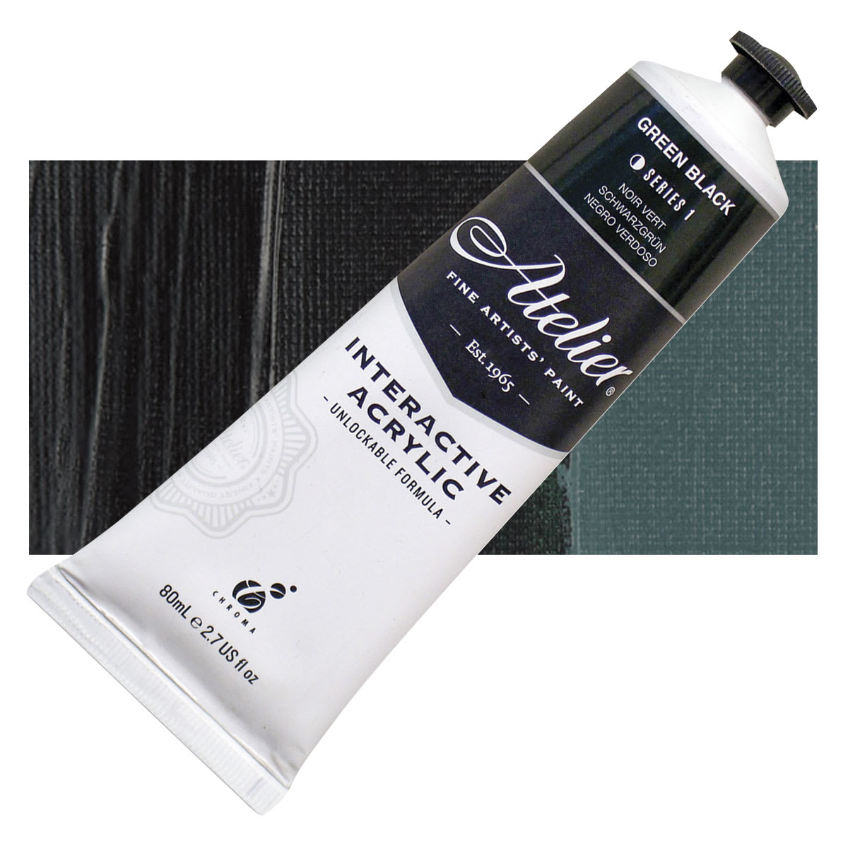 Chroma Atelier Interactive Artists' Acrylics - Green Black, 80 ml tube
