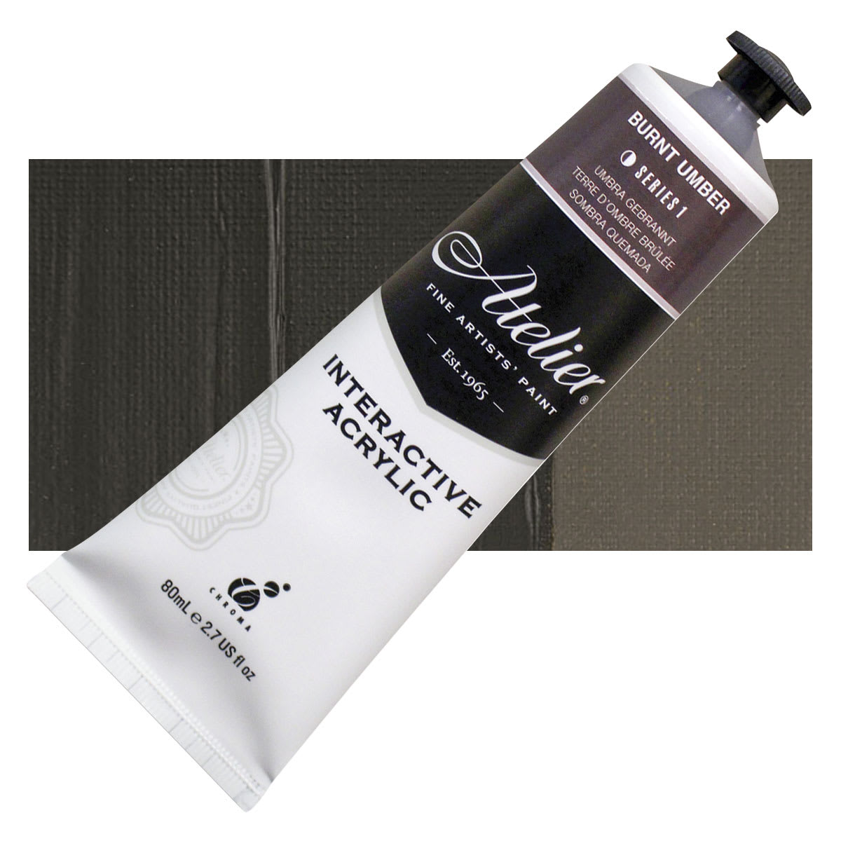 Chroma Atelier Interactive Artists' Acrylics - Burnt Umber, 80 ml tube