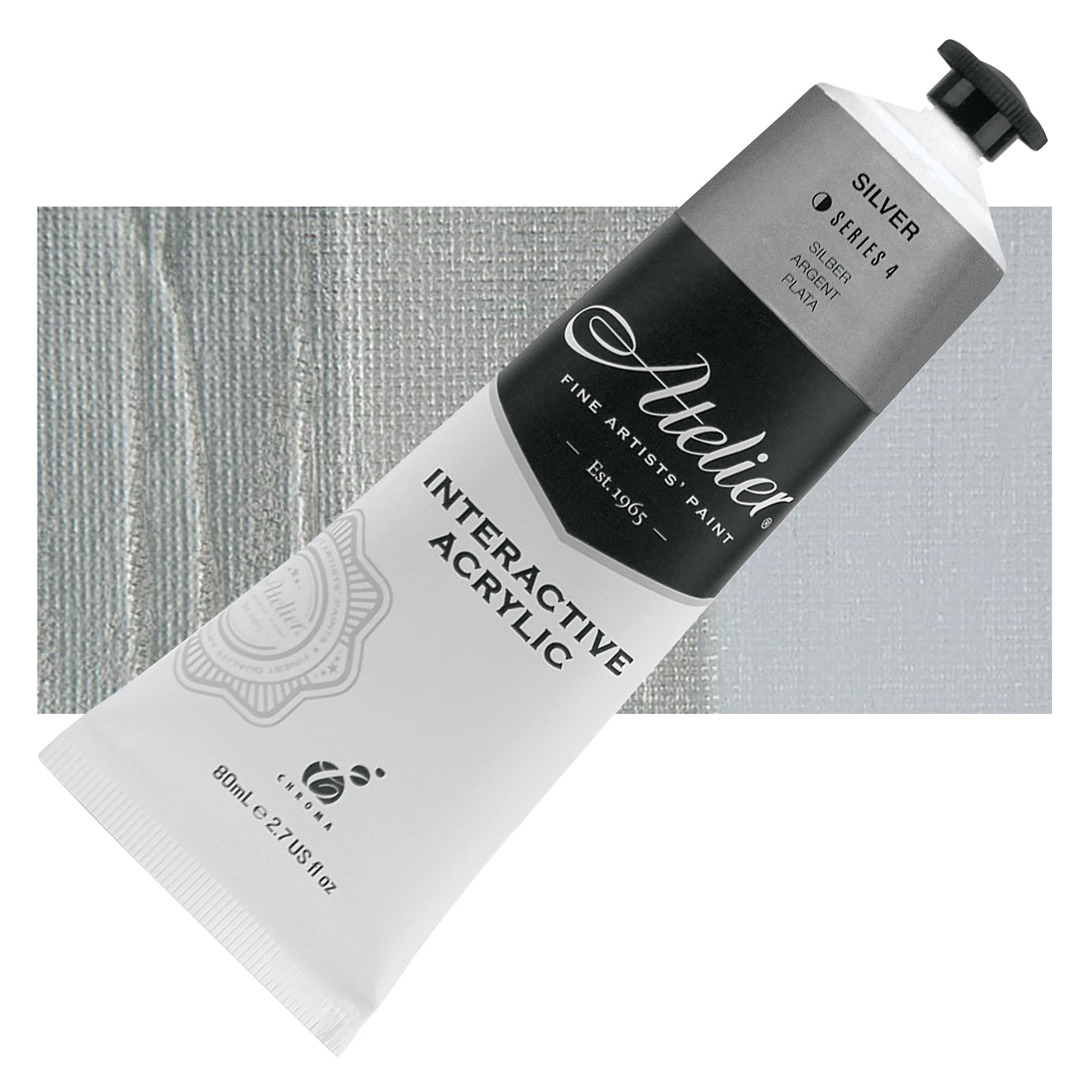Chroma Atelier Interactive Artists' Acrylics - Silver, 80 ml tube