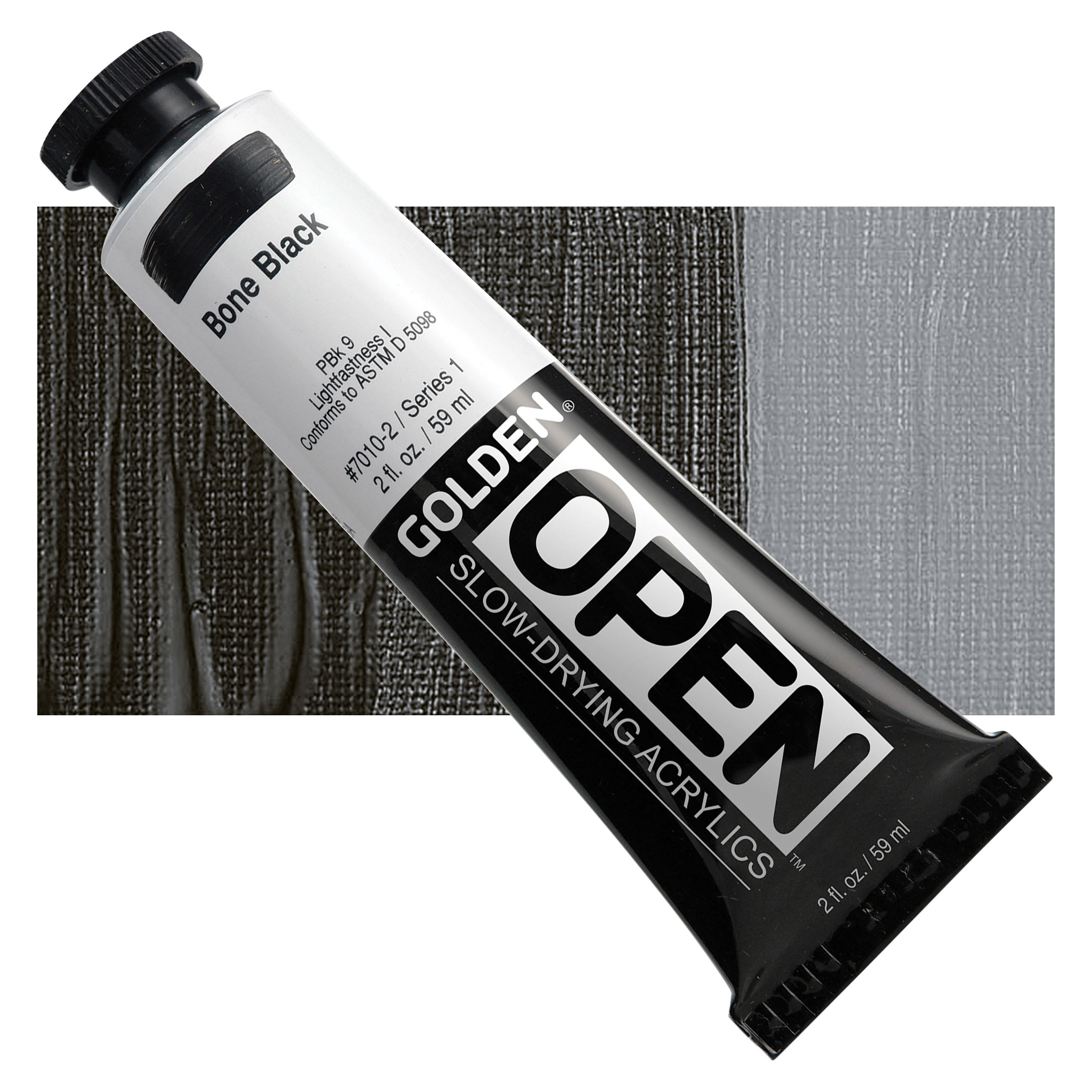 Golden Open Acrylics - Bone Black, 2 oz Tube