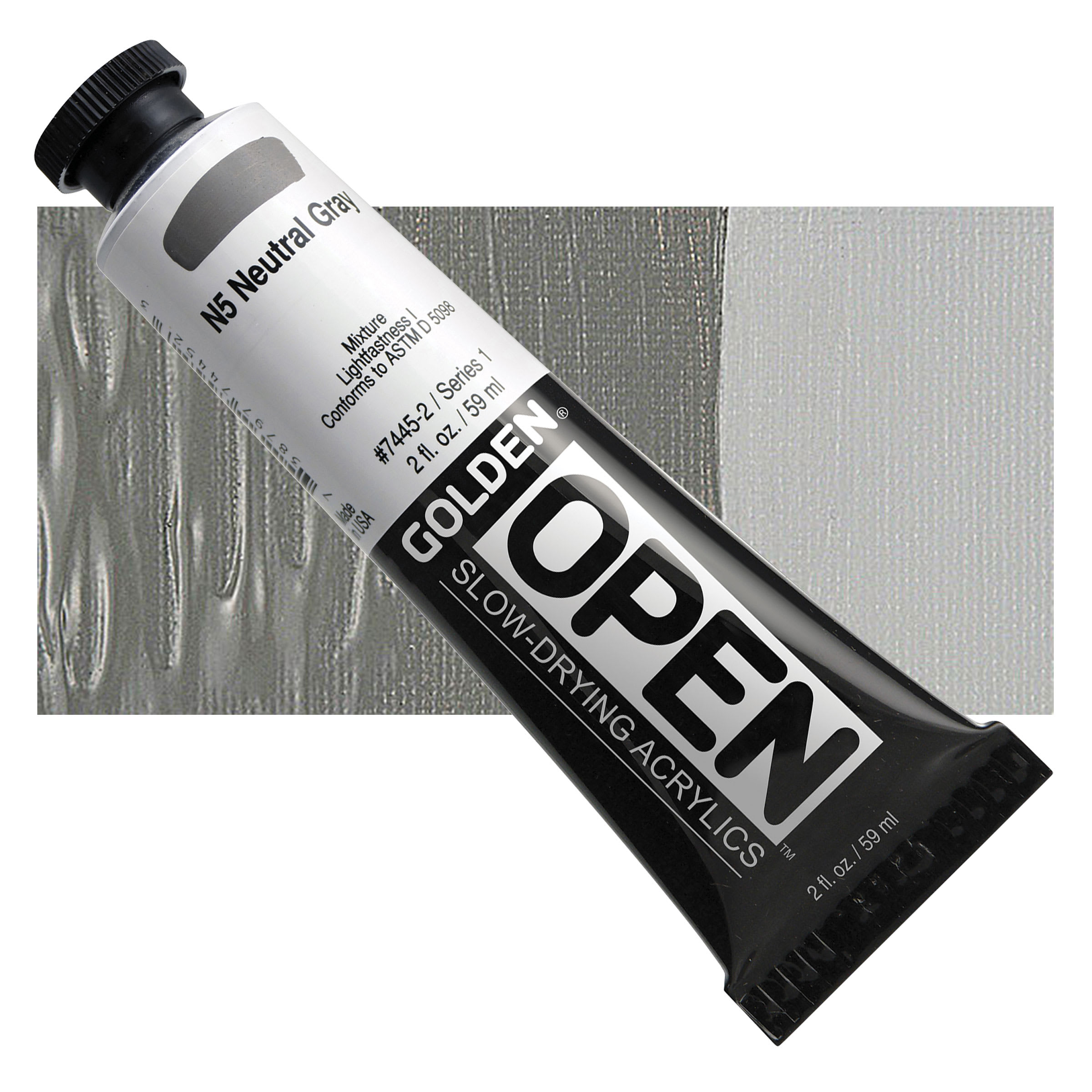 Golden Open Acrylics - Neutral Gray N5, 2 oz Tube