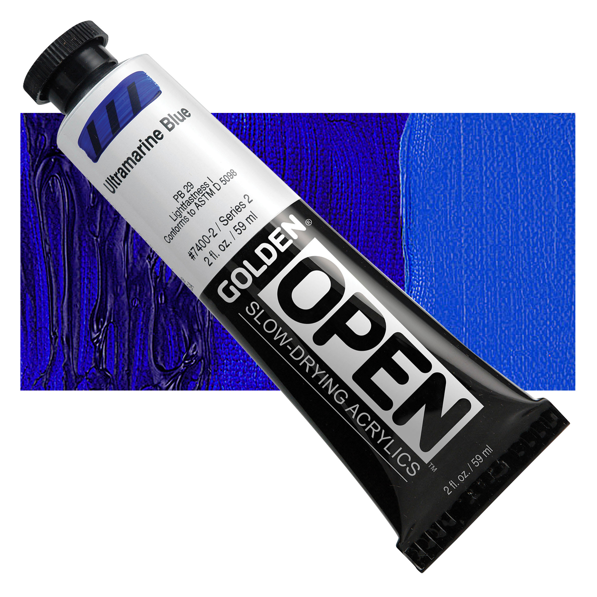 Golden Open Acrylics - Ultramarine Blue, 2 oz Tube