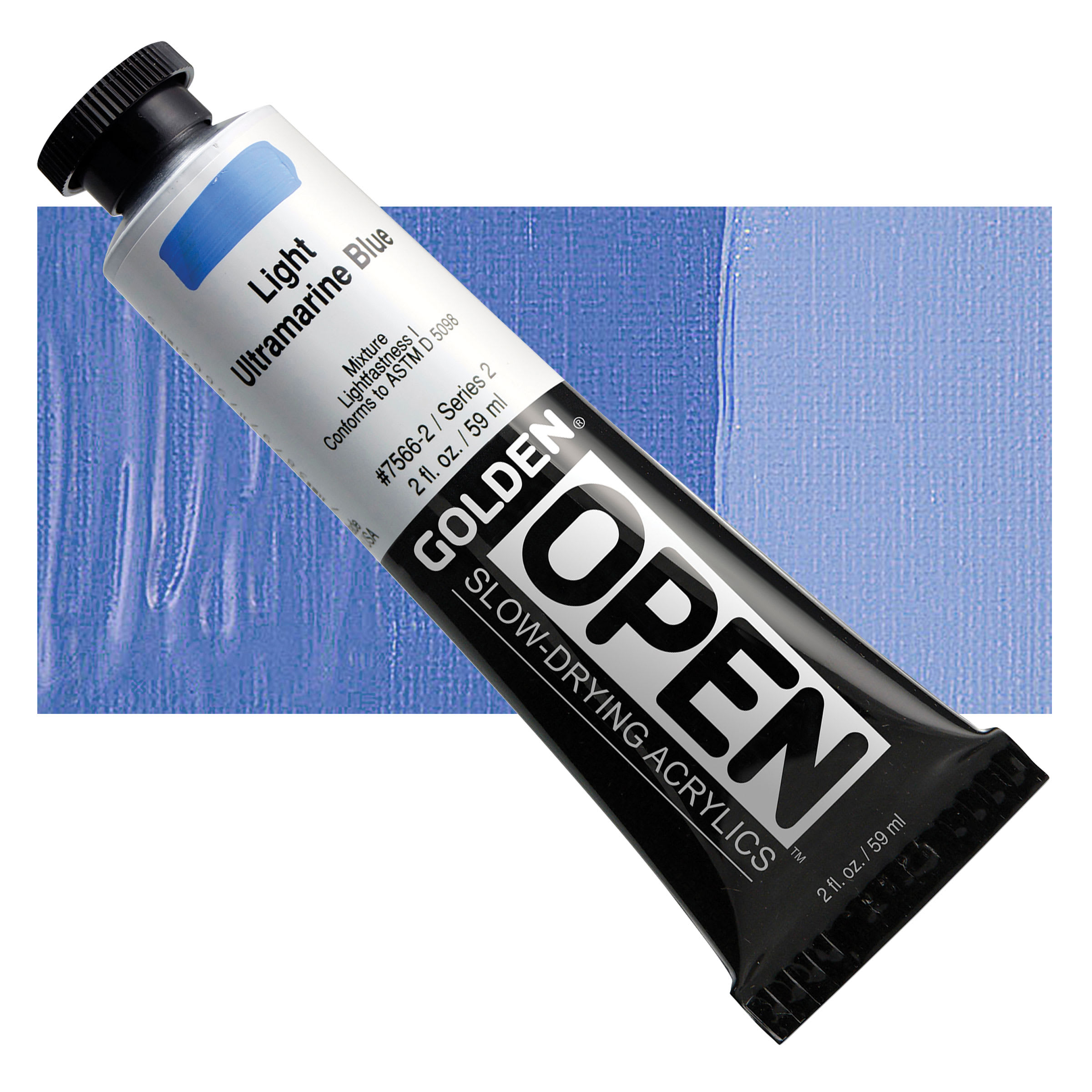 Golden Open Acrylics - Light Ultramarine Blue, 2 oz Tube