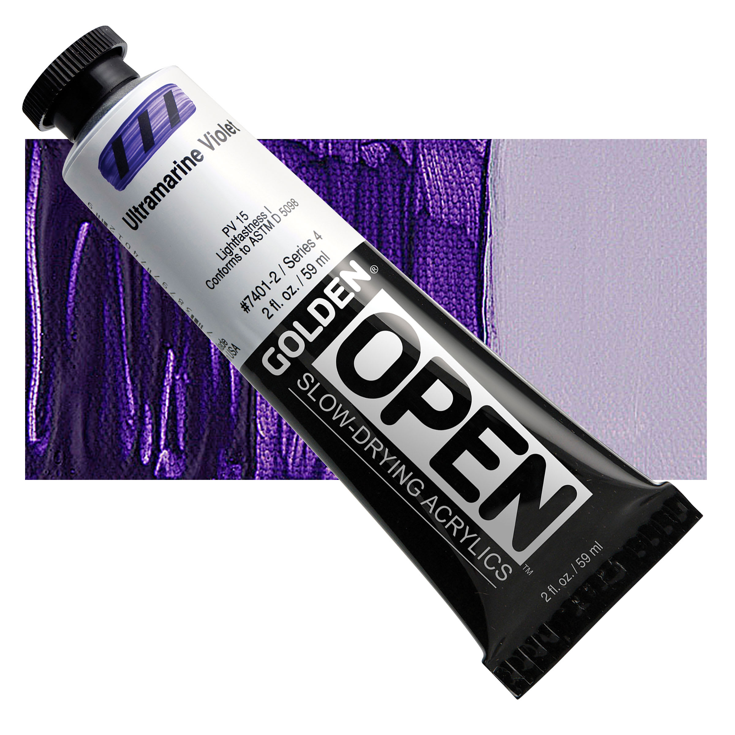 Golden Open Acrylics - Ultramarine Violet, 2 oz tube