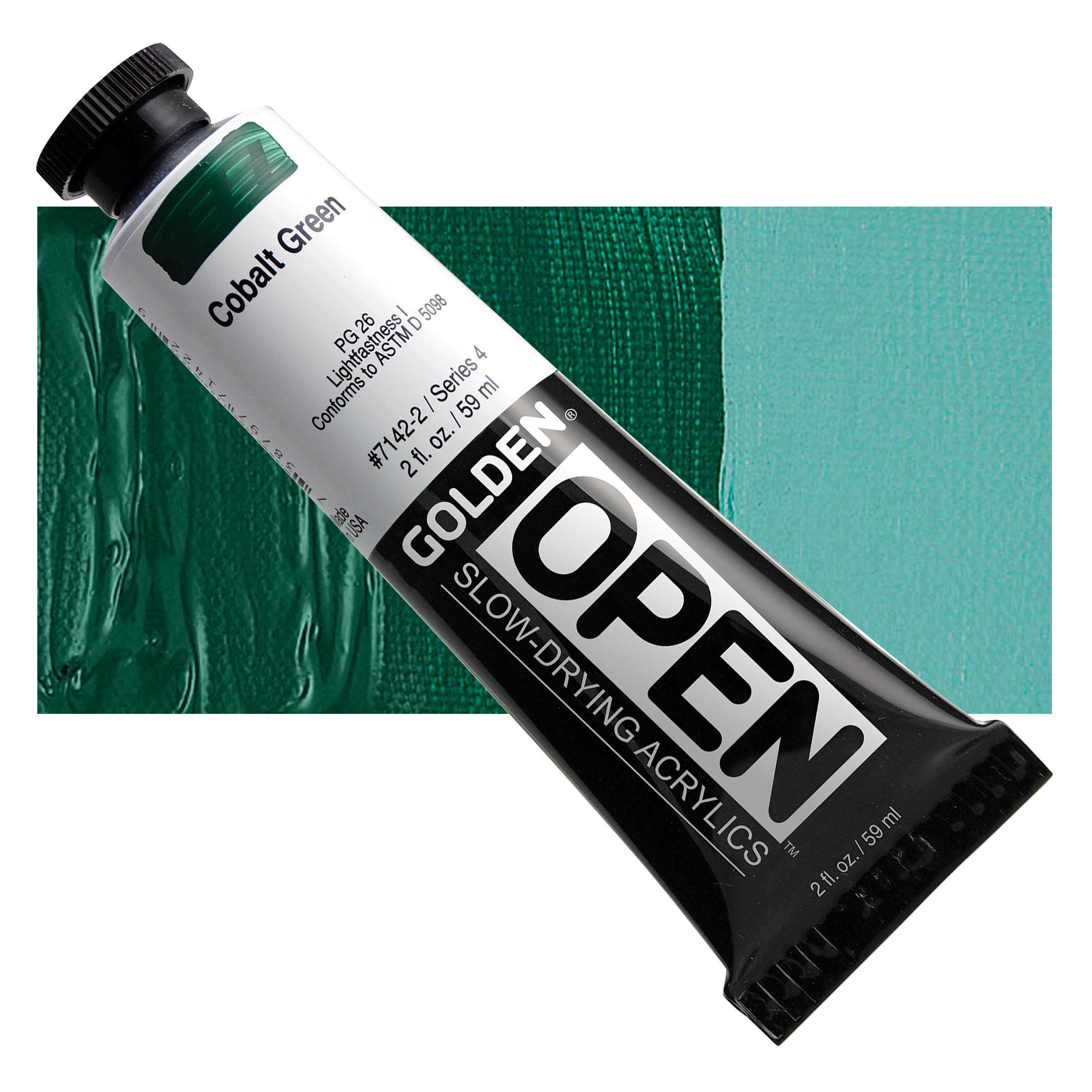 Golden Open Acrylics - Cobalt Green, 2 oz Tube