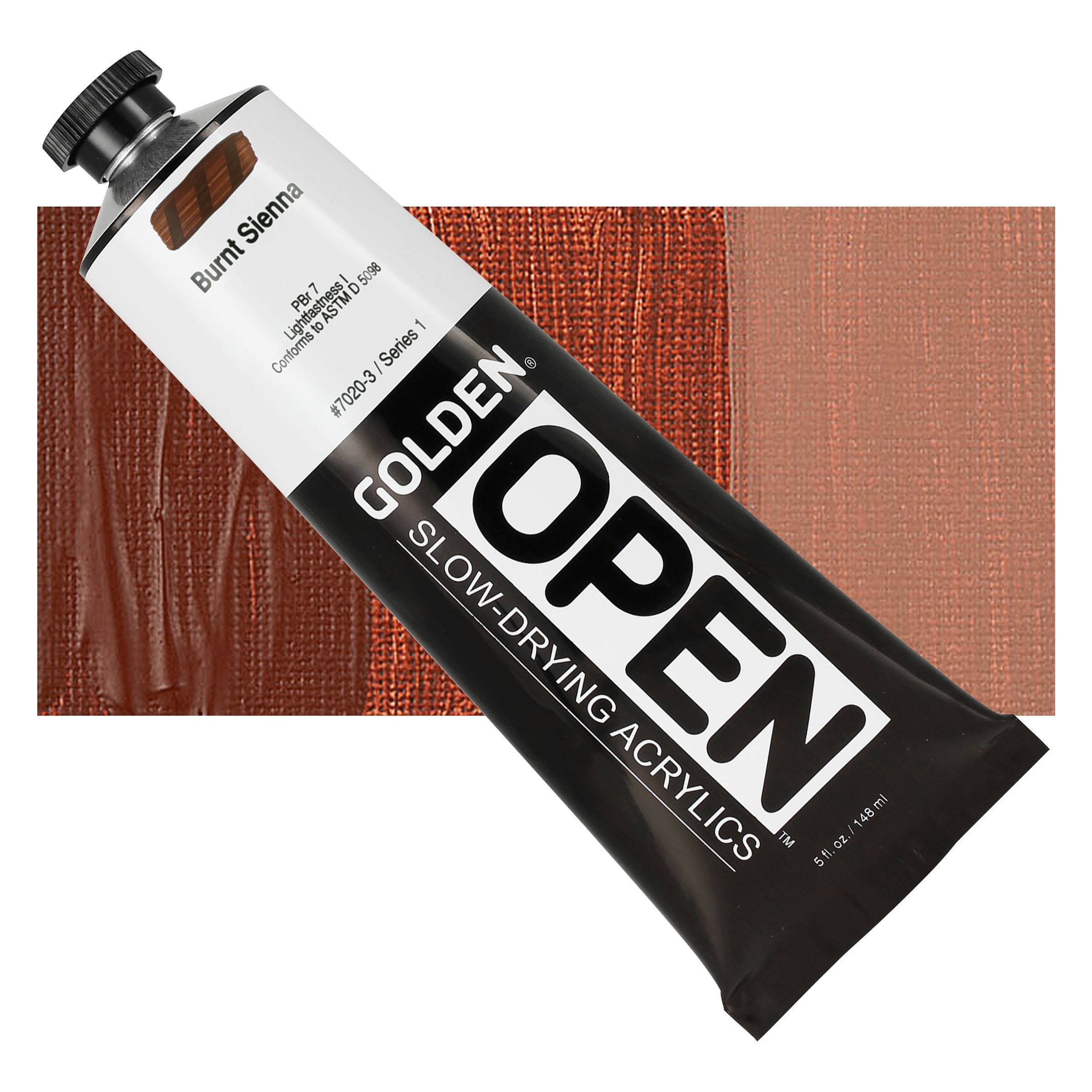 Golden Open Acrylics - Burnt Sienna, 5 oz Tube