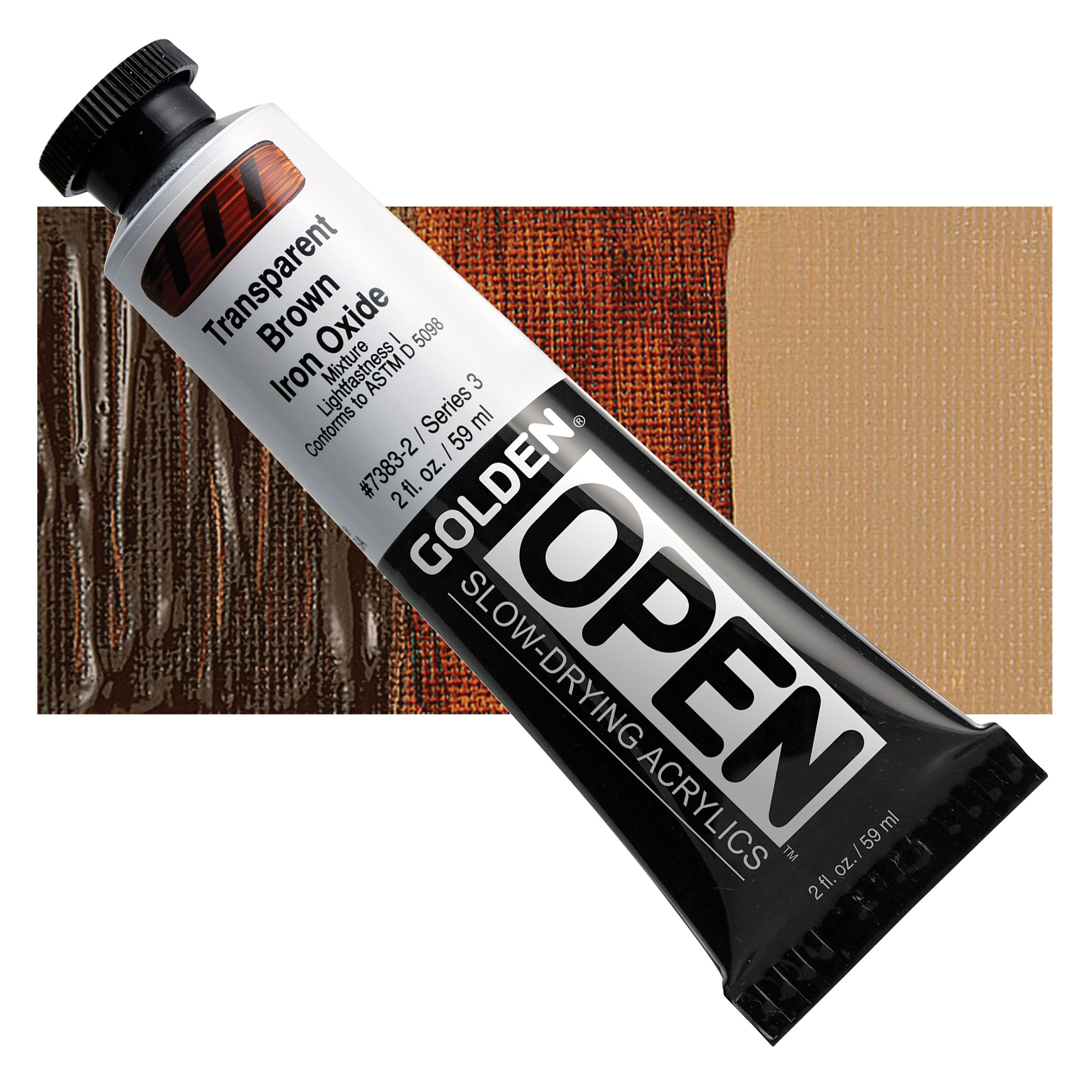 Golden Open Acrylics - Transparent Brown Iron Oxide, 2 oz Tube