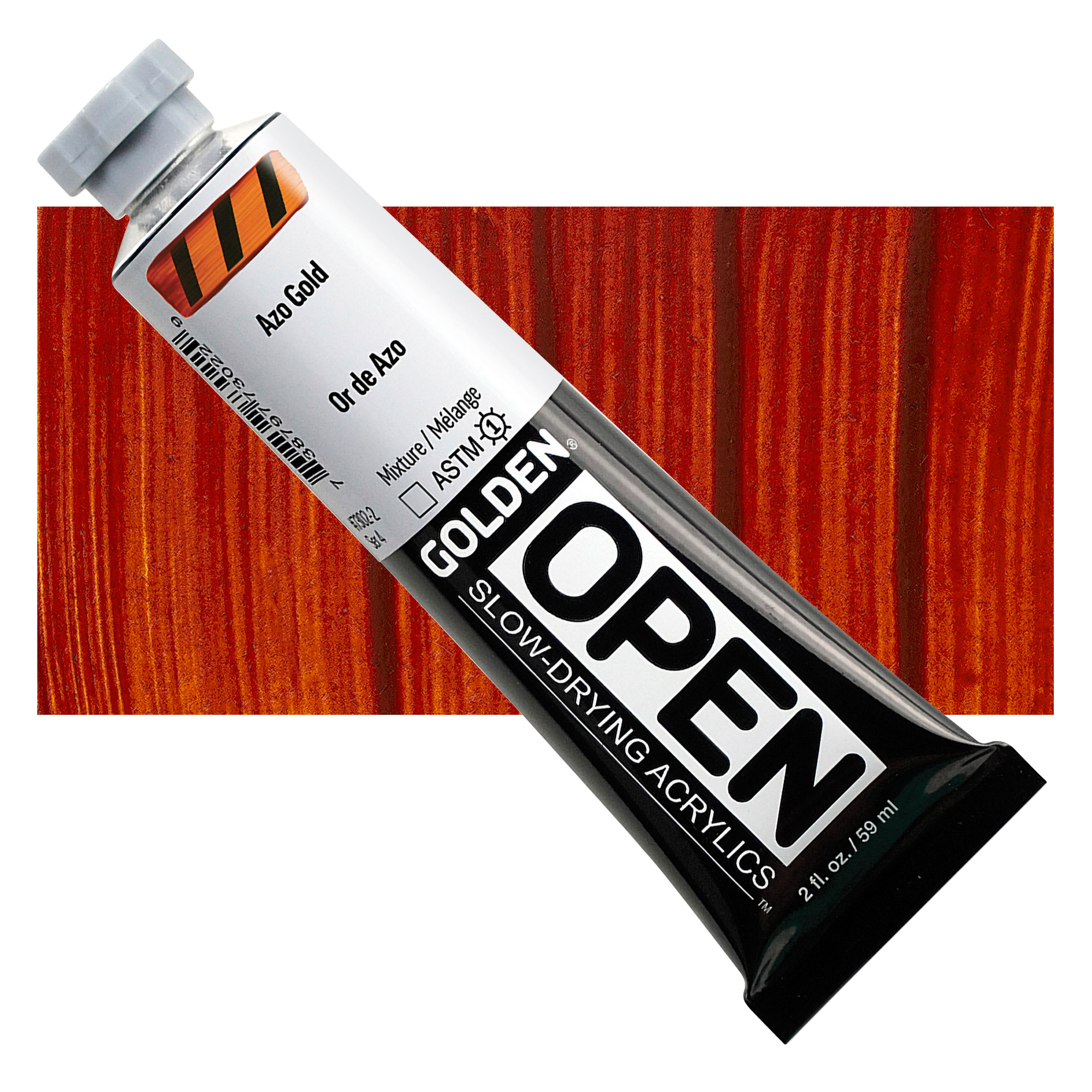 Golden Open Acrylics - Azo Gold, 2 oz Tube