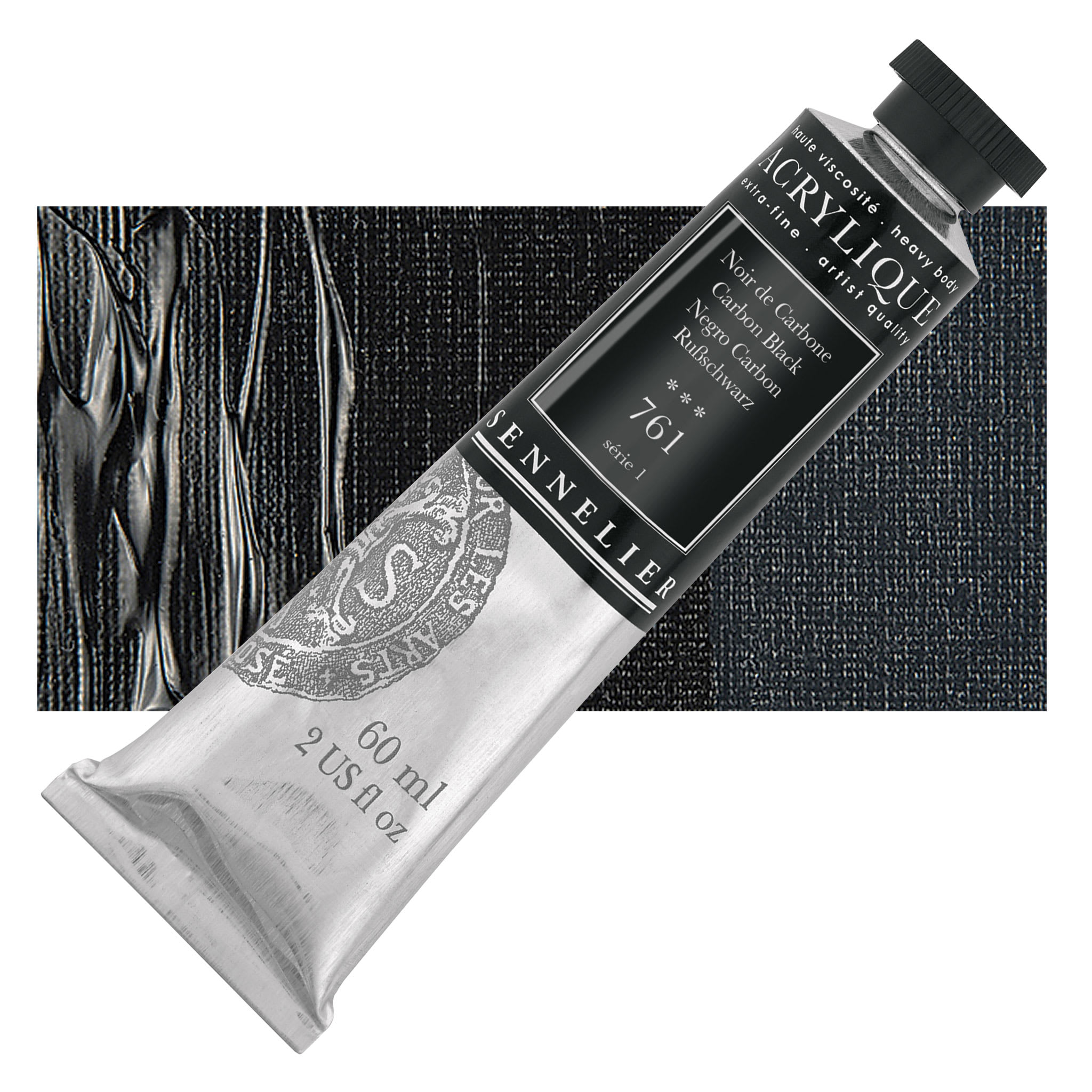 Sennelier Extra-Fine Artist Acryliques - Carbon Black, 60 ml tube