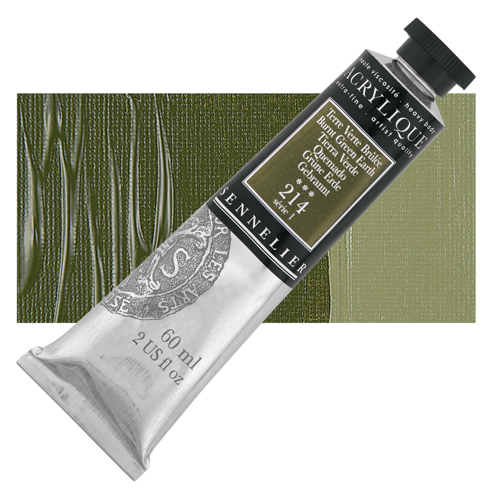 Sennelier Extra-Fine Artist Acryliques - Burnt Green Earth, 60 ml tube