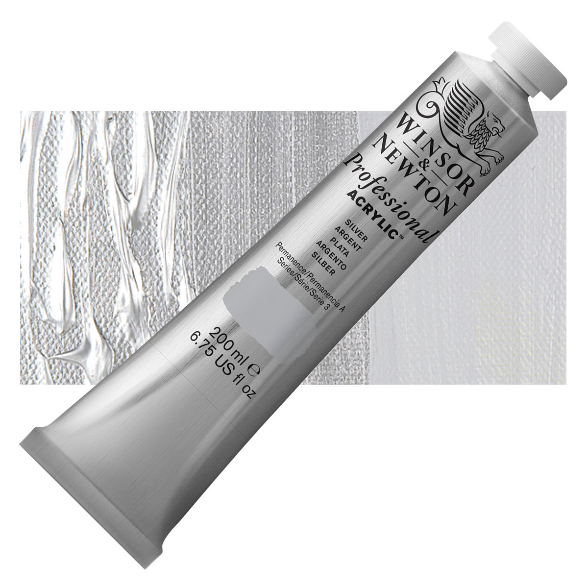 Winsor & Newton Professional Acrylics - Silver, 200 ml tube